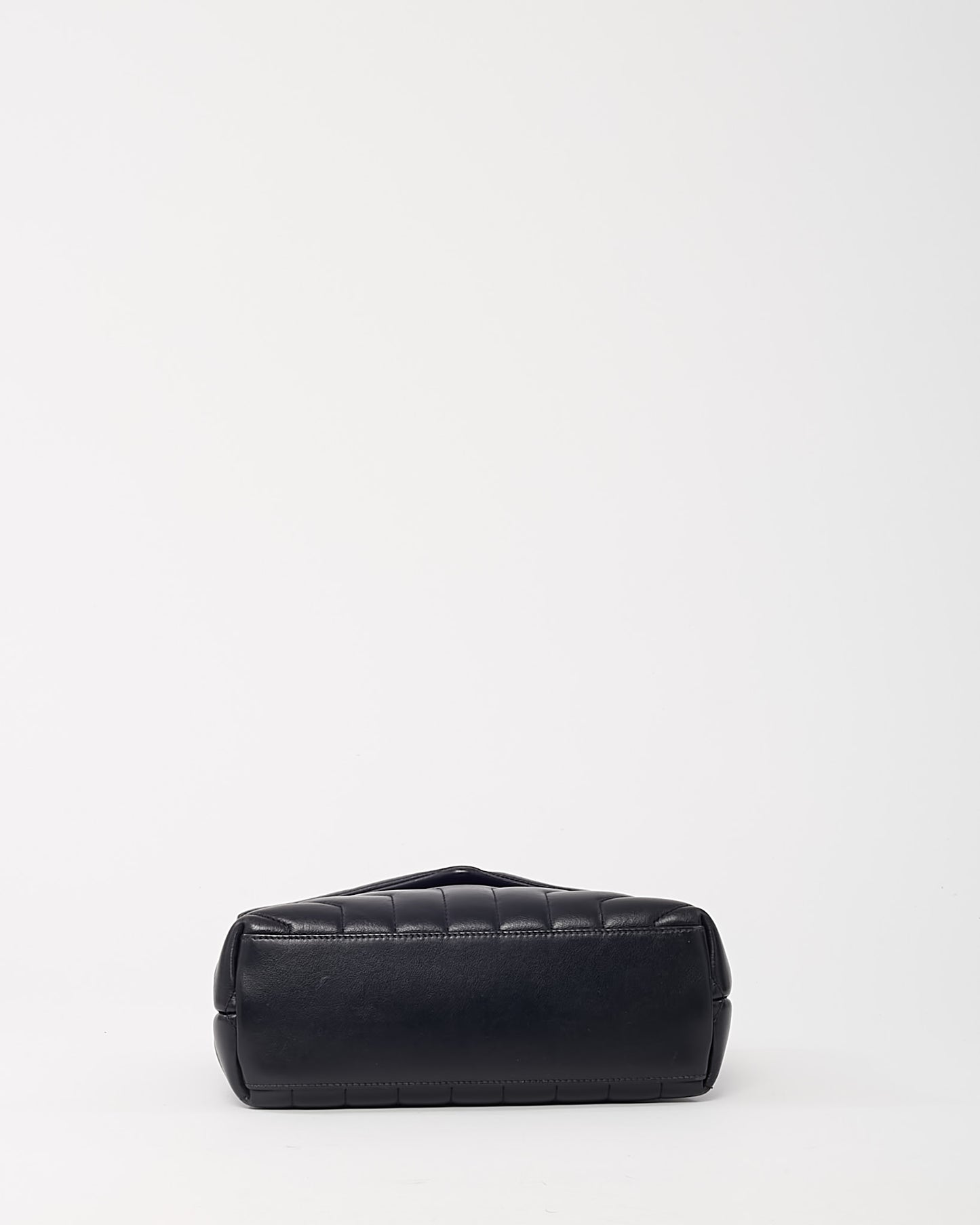 Saint Laurent Black Chevron Leather Small BHW YSL Monogram Loulou Shoulder Bag