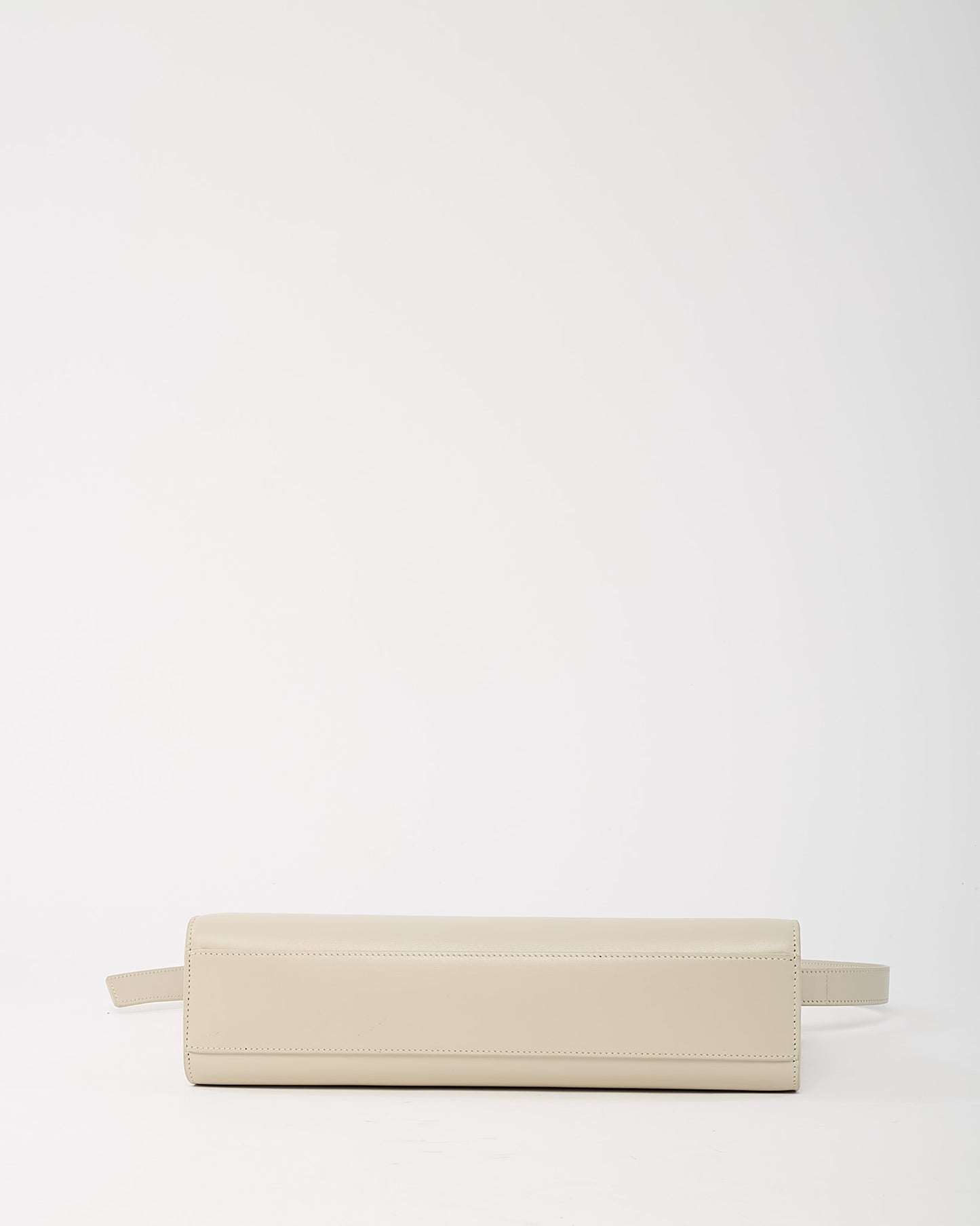 Saint Laurent White Smooth Calfskin Leather Medium Manhattan Shoulder Bag