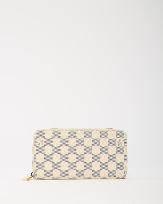 Louis Vuitton White Damier Azur Coated Canvas Zippy Wallet