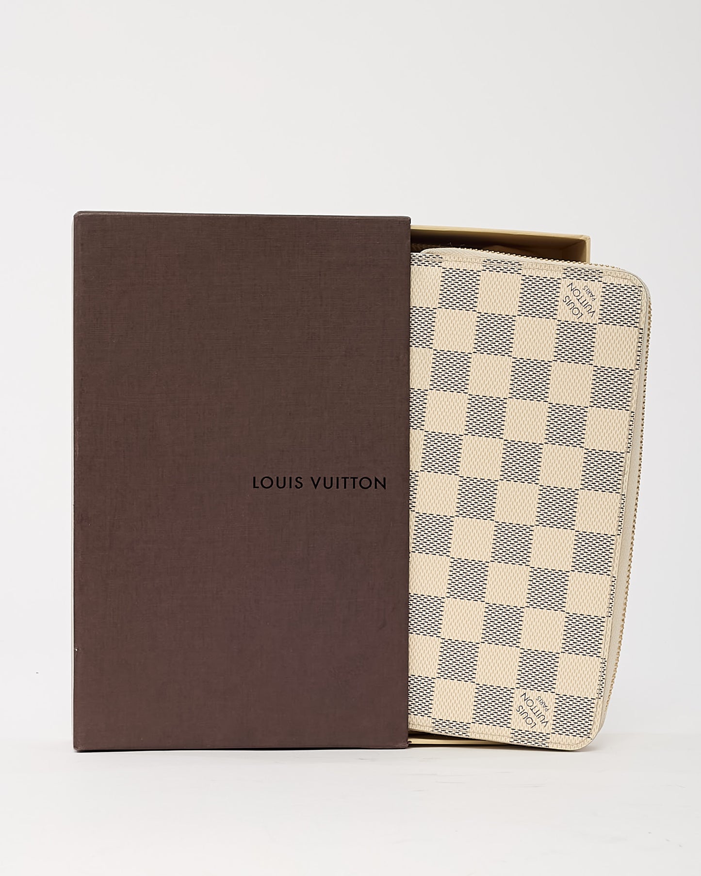 Louis Vuitton White Damier Azur Coated Canvas Zippy Wallet