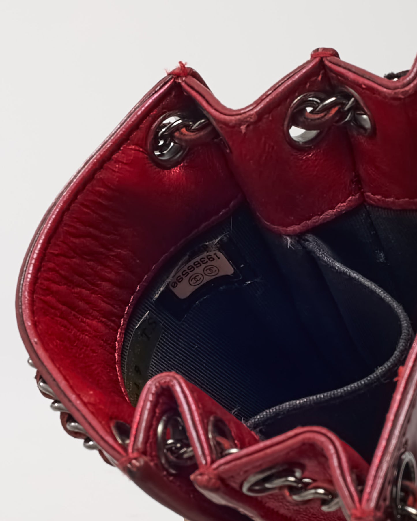 Chanel Red Patent Leather CC Logo Phone Holder Chain Crossbody Bag