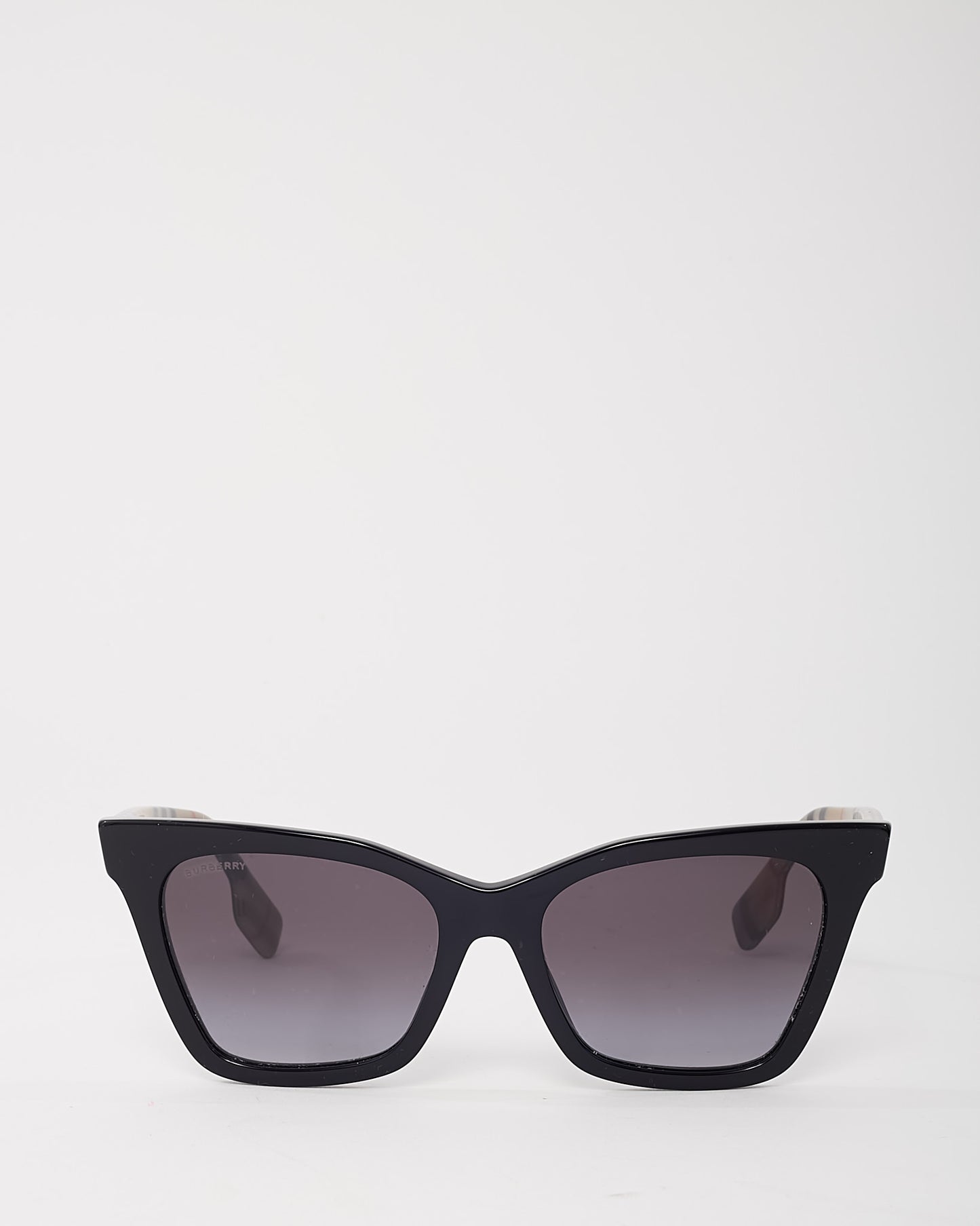 Burberry Black Acetate Check Cat Eye Elsa B4346 Sunglasses