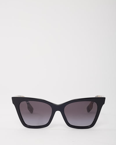 Burberry Black Acetate Check Cat Eye Elsa B4346 Sunglasses