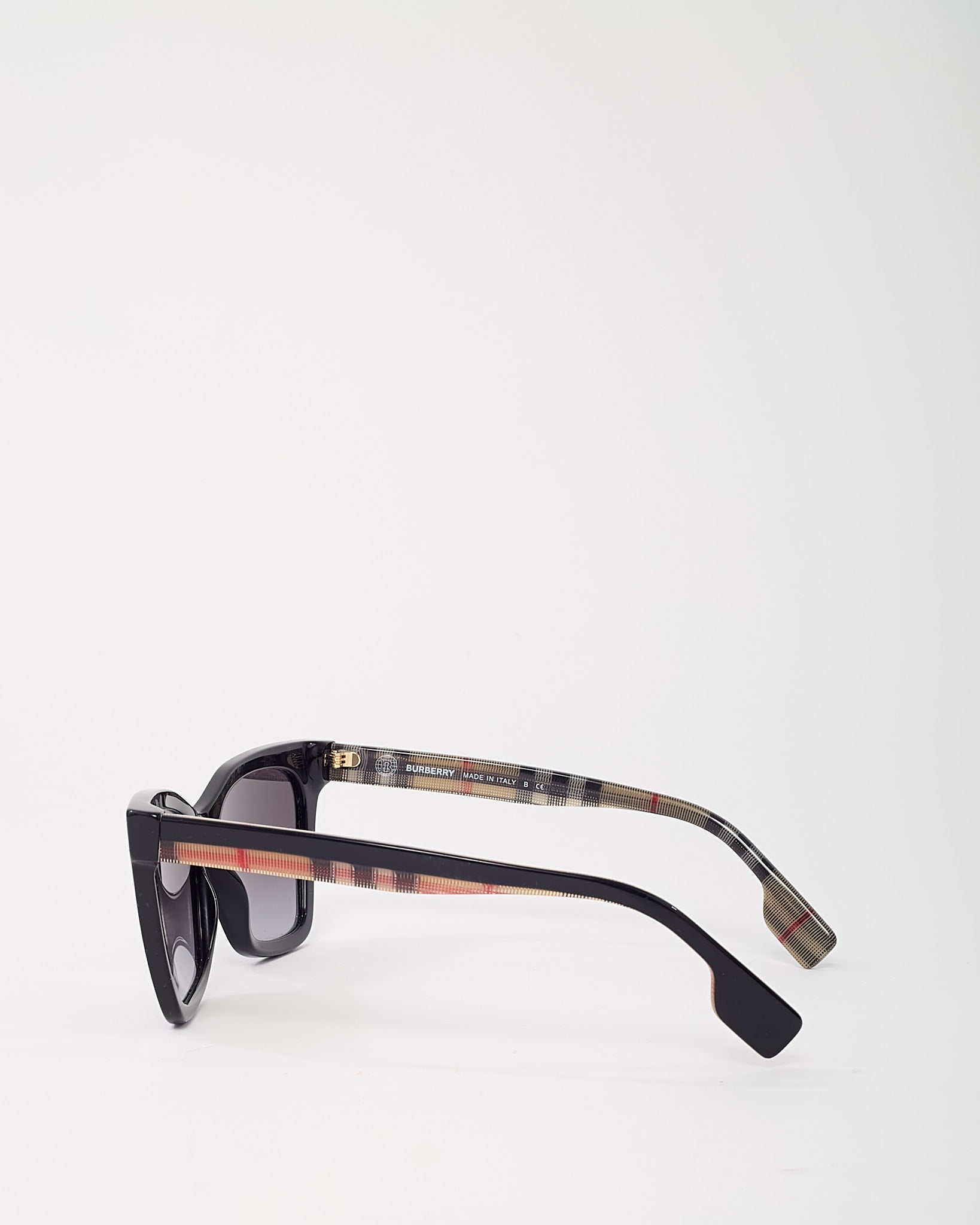 Buy Burberry Black Acetate Check Cat Eye Elsa B4346 Sunglasses