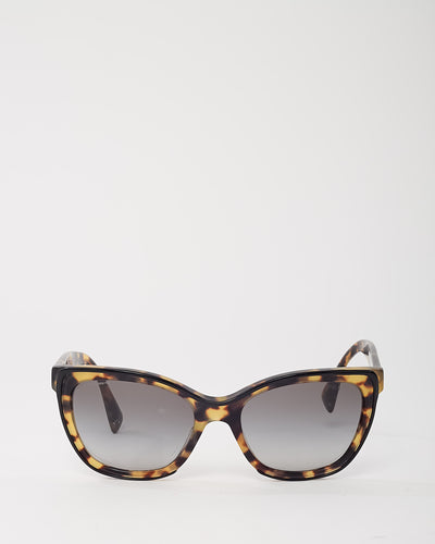 Prada Brown Tortoise SPR20P/8 Triangle Logo Cat Eye Sunglasses