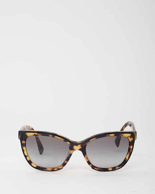Prada Brown Tortoise SPR20P/8 Triangle Logo Cat Eye Sunglasses