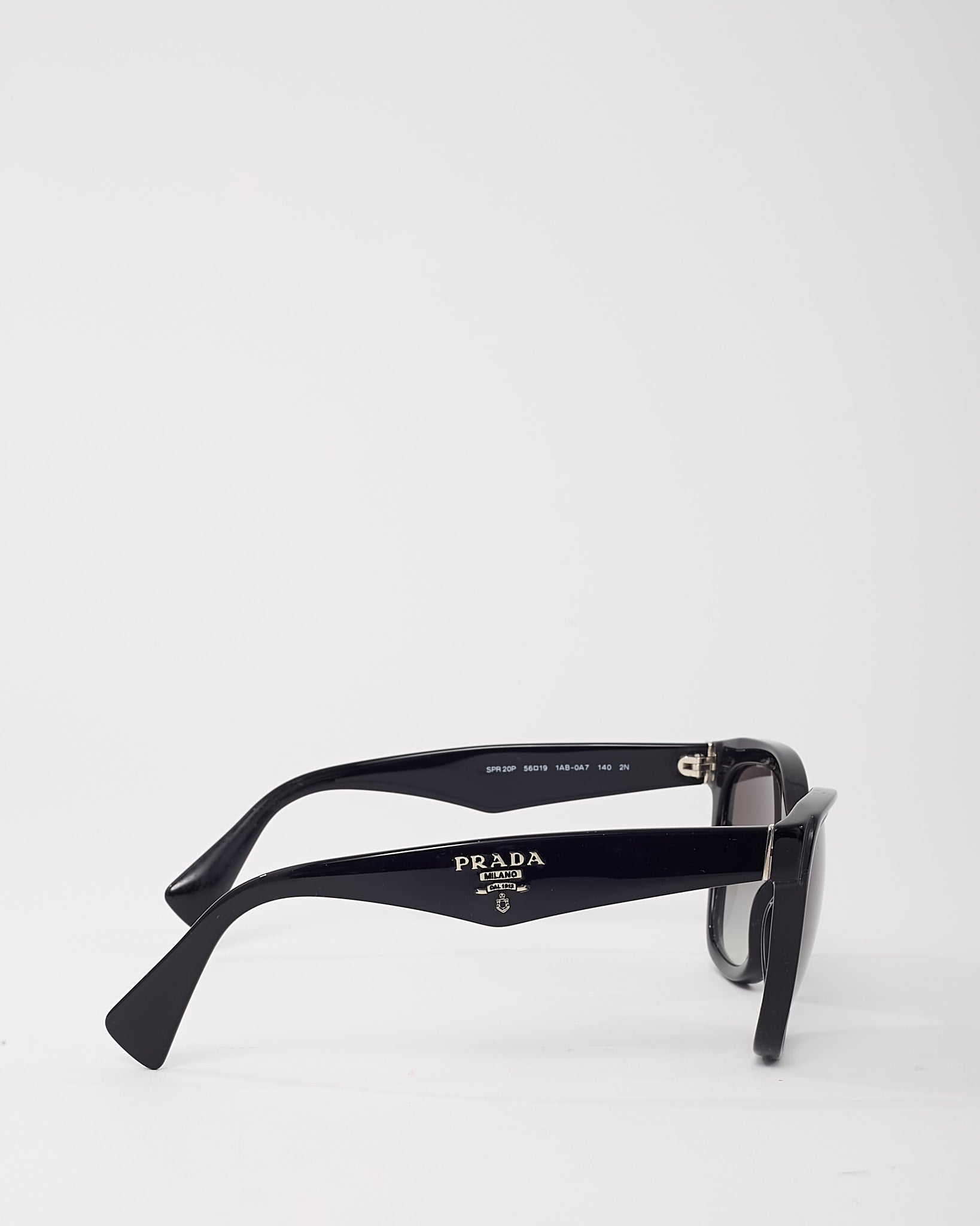 Buy Prada Black Acetate SPR20P Triangle Logo Cat Eye Sunglasses