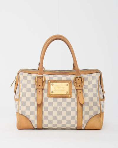 Louis Vuitton White Damier Azur Canvas Berkeley Top Handle Bag