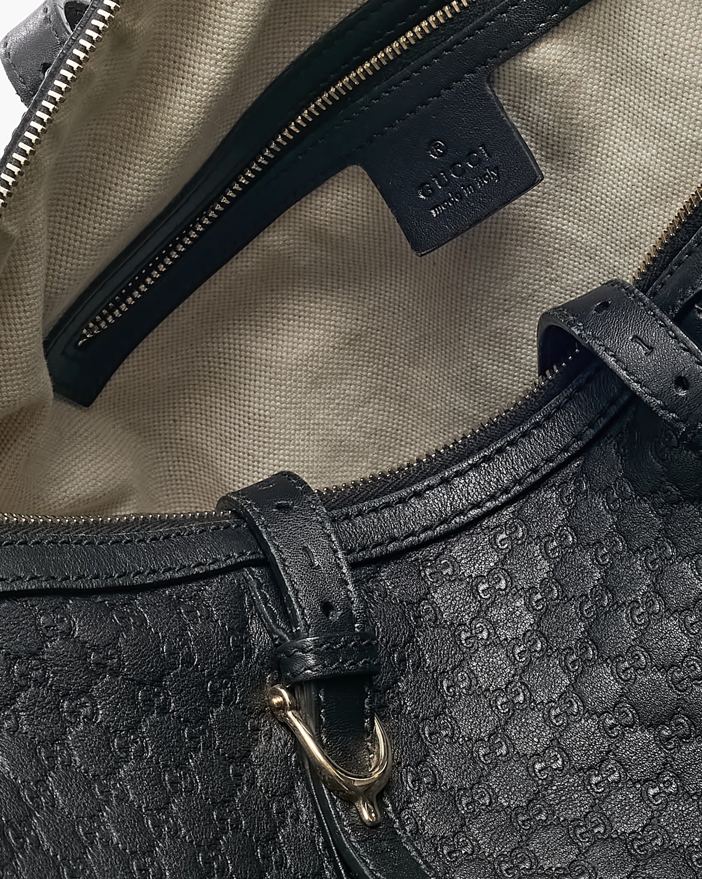 Gucci Black GG Monogram Microguccissima Leather Medium Joy Boston Bag