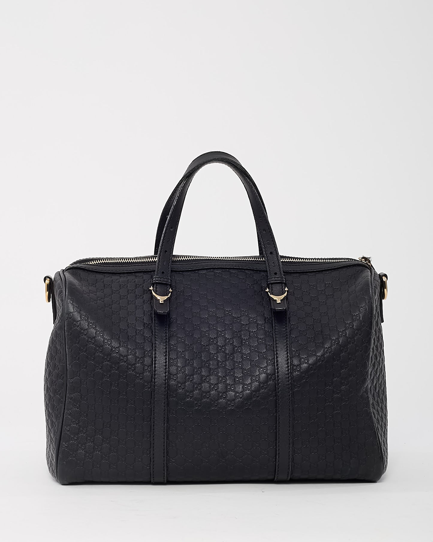 Gucci Black GG Monogram Microguccissima Leather Medium Joy Boston Bag