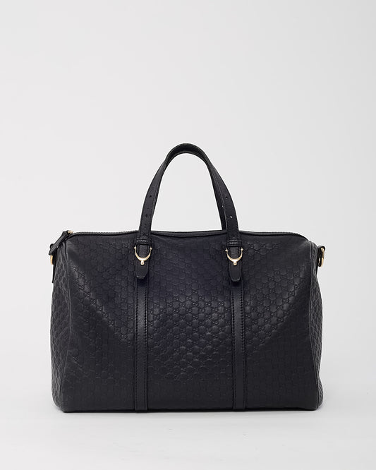 Gucci Black GG Monogram Microguccissima Leather Medium Joy Boston Bag