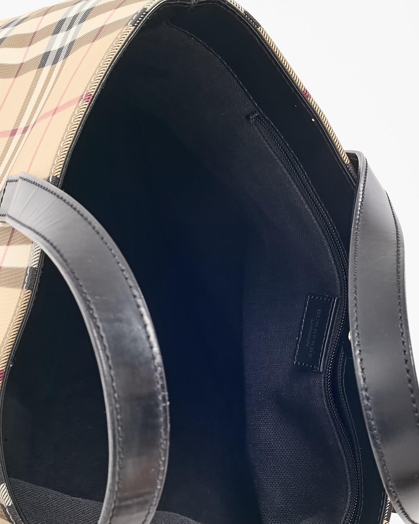 Sac porté épaule petit modèle Lola en tweed beige archive Burberry