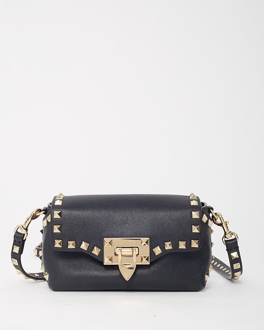Valentino Black Vitello Leather Rockstud Mini Crossbody Bag