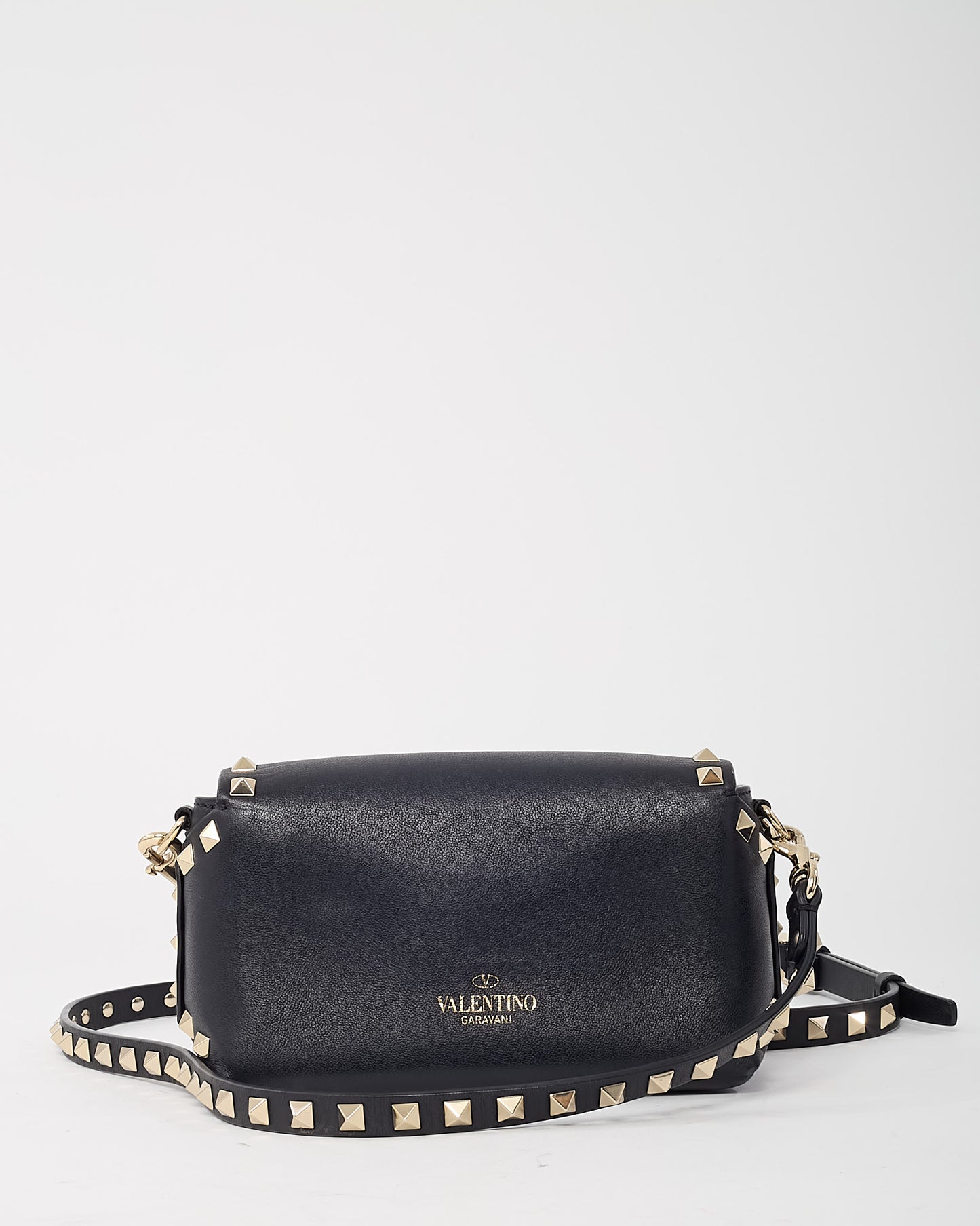 Valentino Black Vitello Leather Rockstud Mini Crossbody Bag