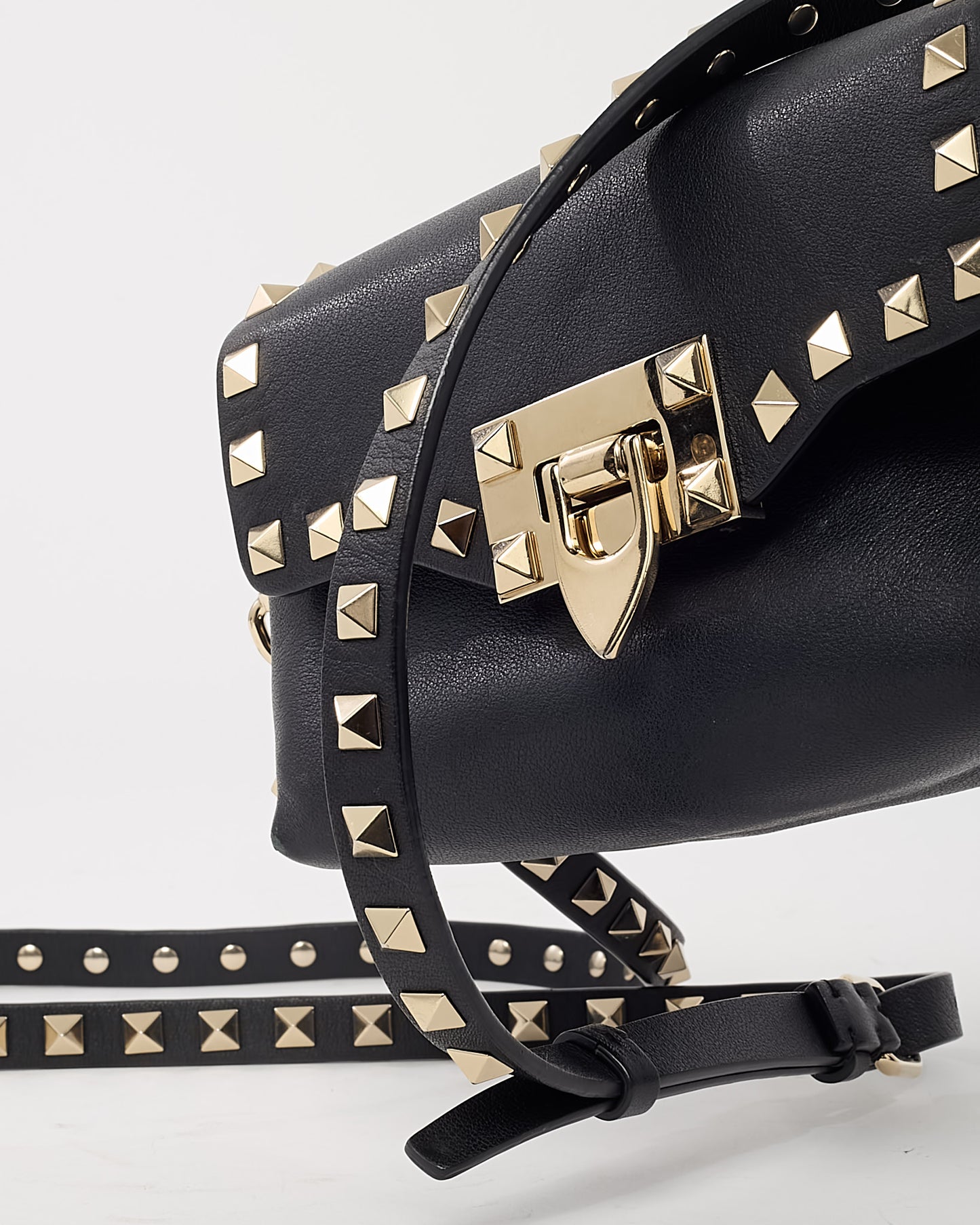 Valentino Black Vitello Leather Rockstud Mini Crossbody Bag