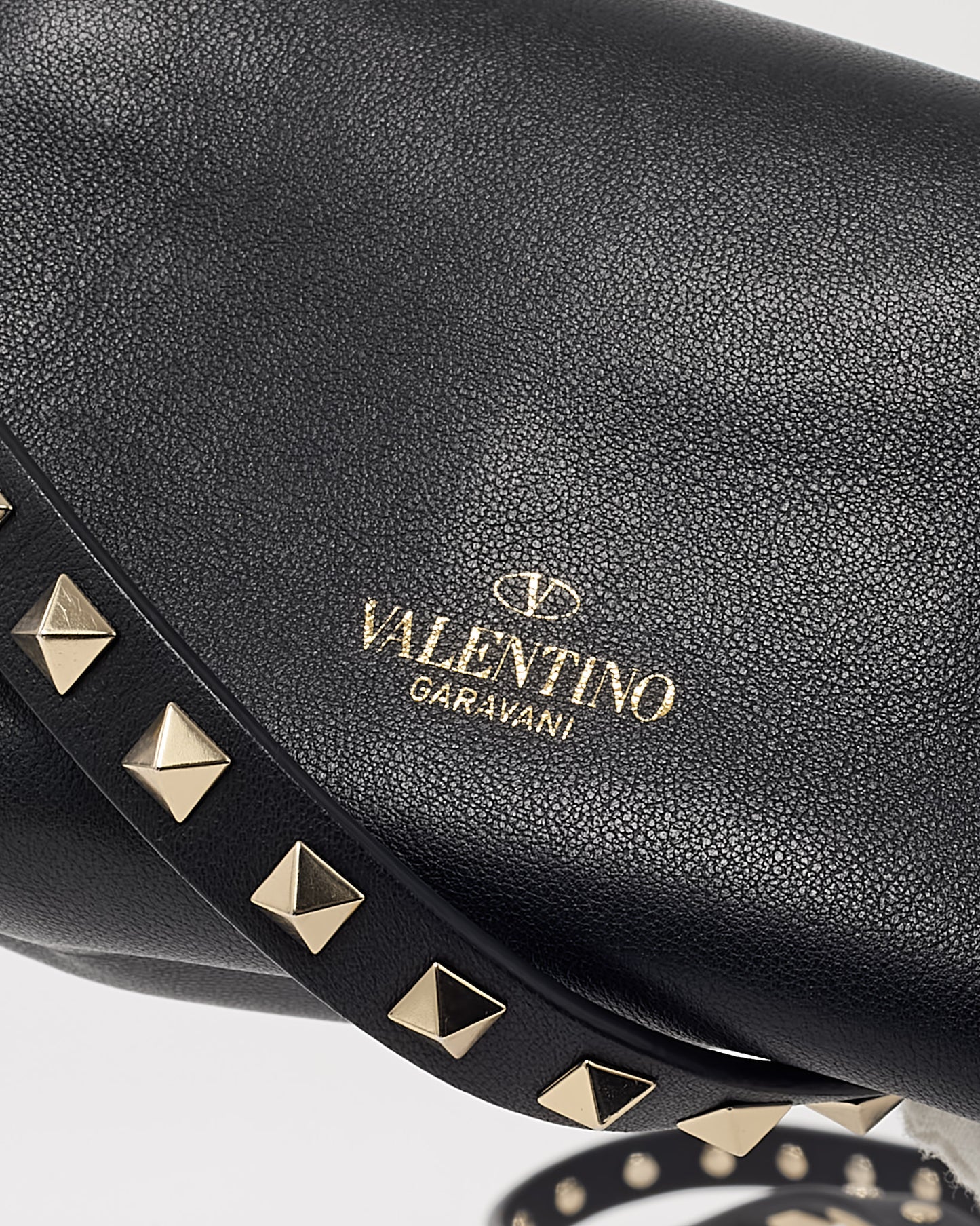 Valentino Black Vitello Leather Rockstud Mini Crossbody Bag