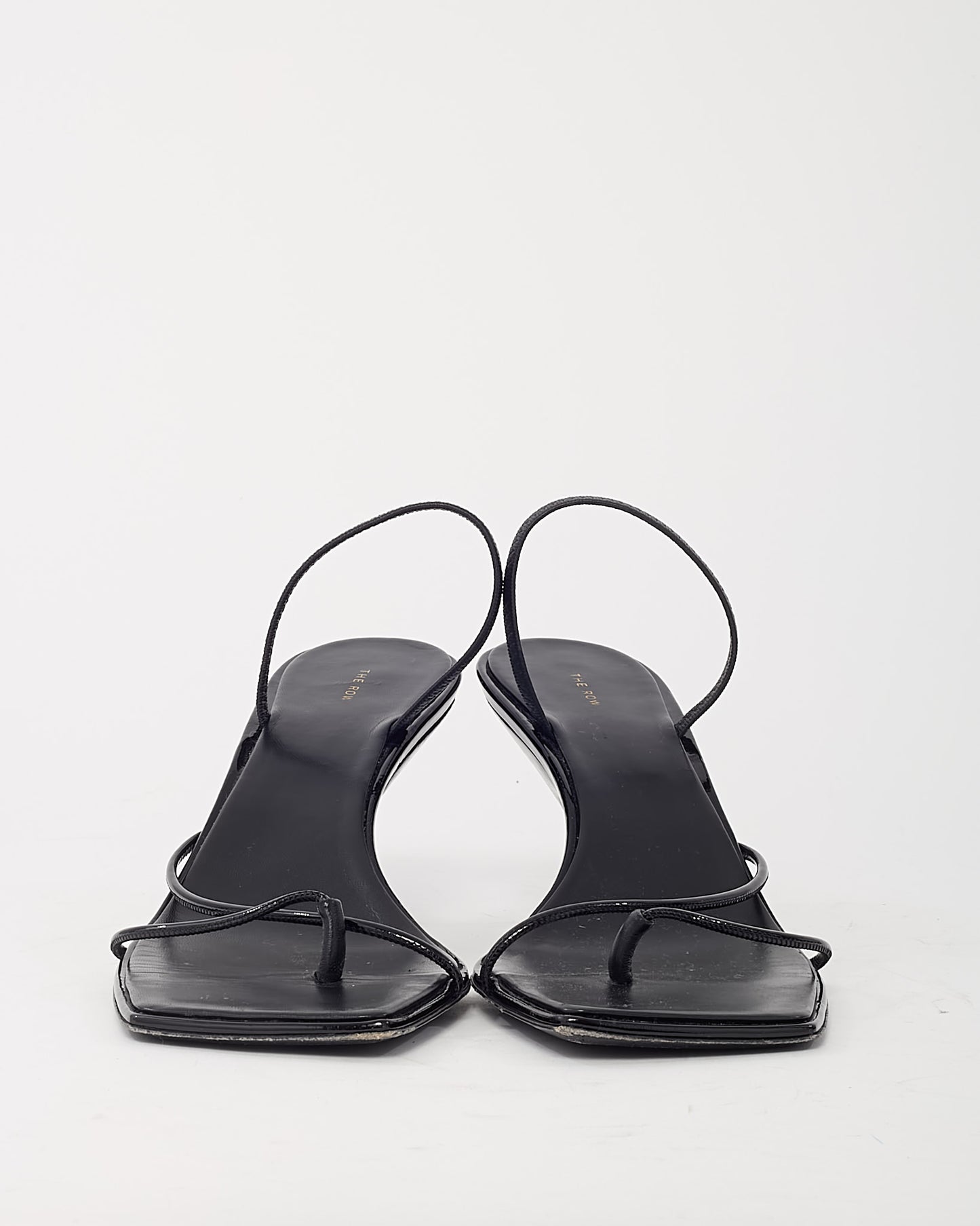 The Row Black Patent Leather Rai 70mm Sandals - 39