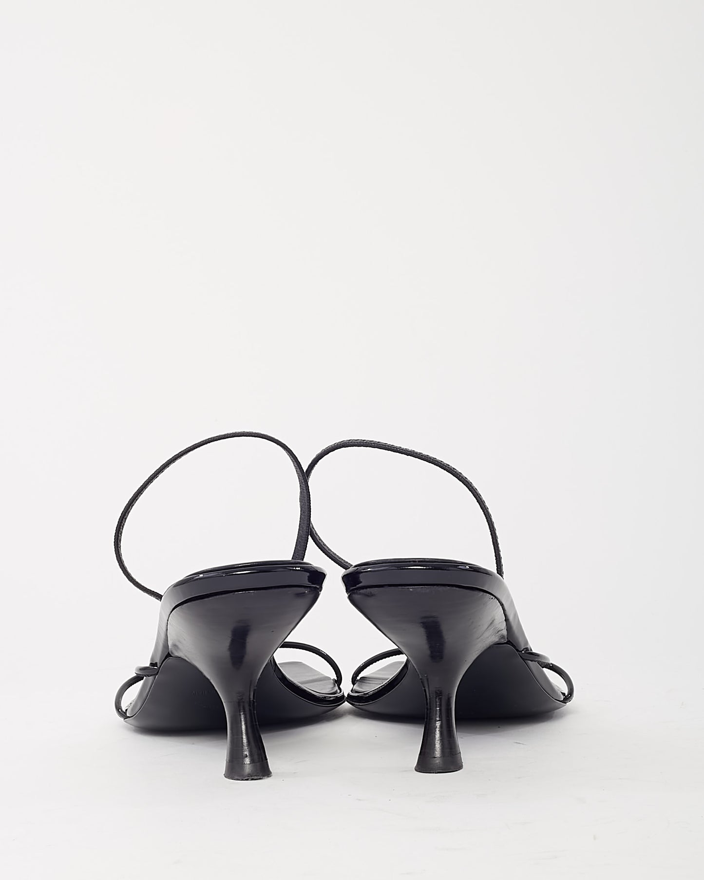 The Row Black Patent Leather Rai 70mm Sandals - 39