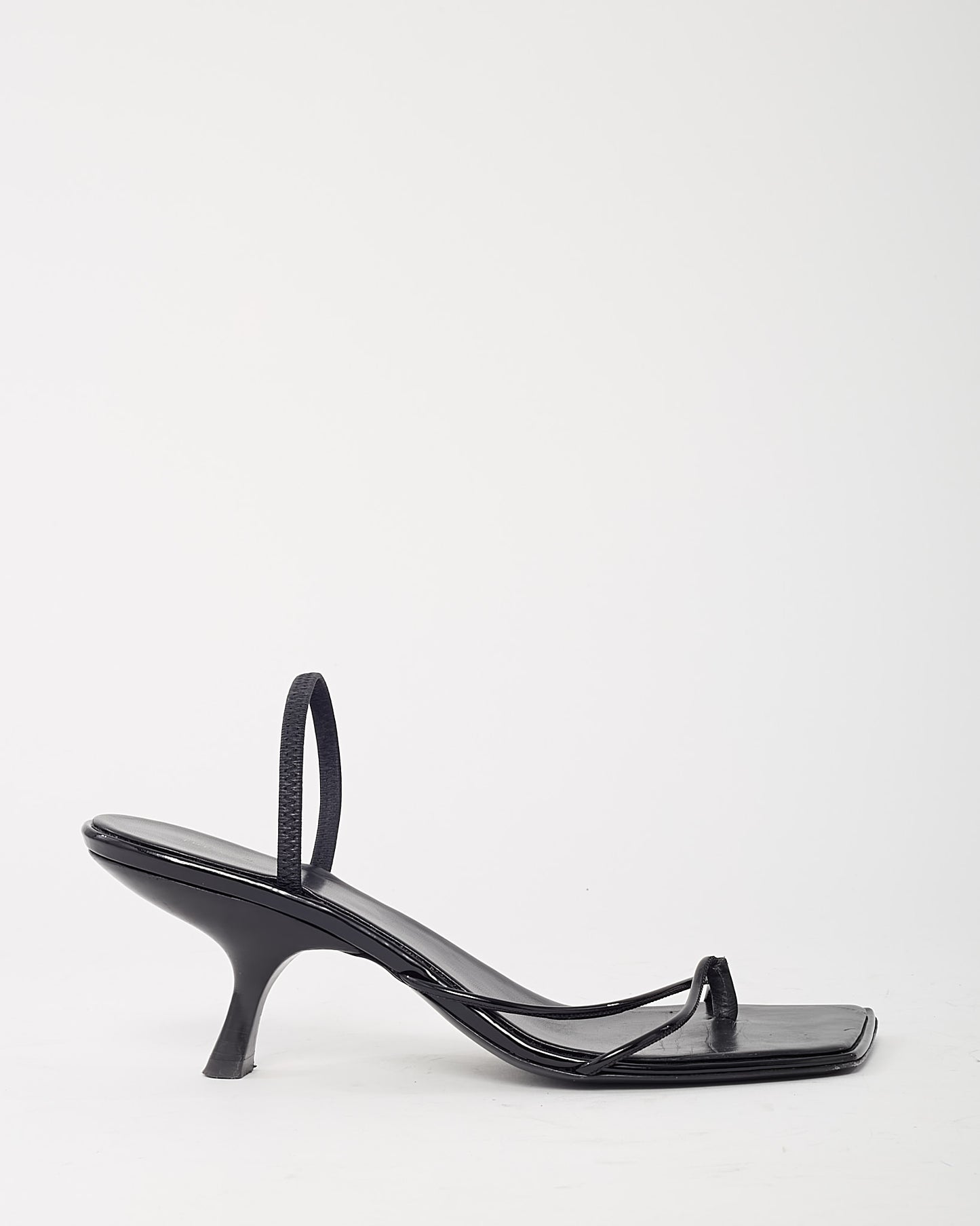 The Row Black Patent Leather Rai 70mm Sandals - 39