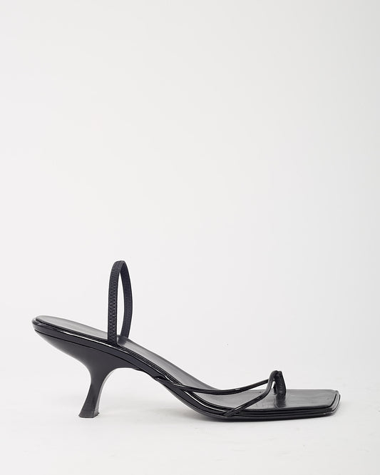 The Row Black Patent Leather Rai 70mm Sandals - 39
