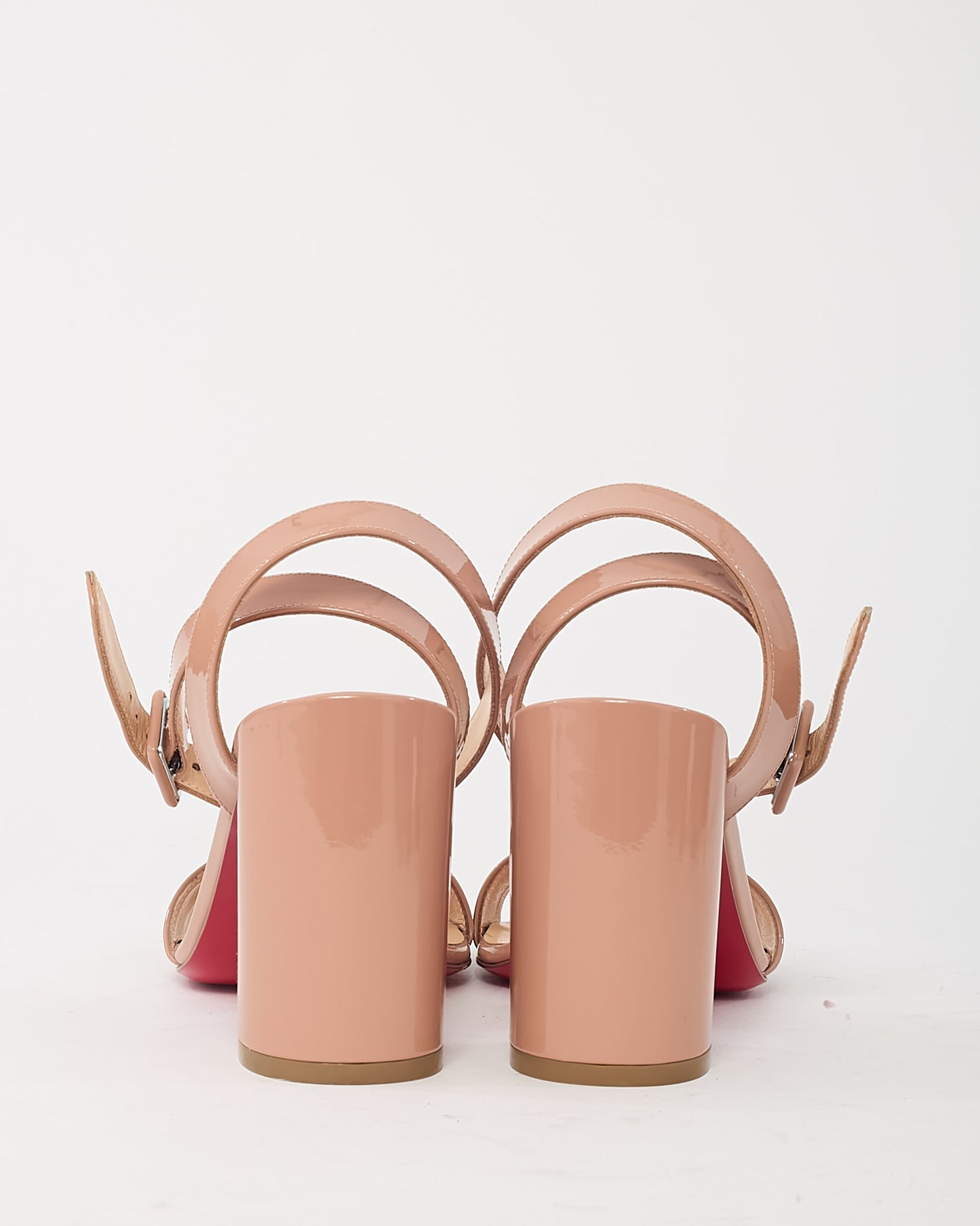 Christian Louboutin Beige Patent Leather Miss Sabina 85mm Sandals - 36