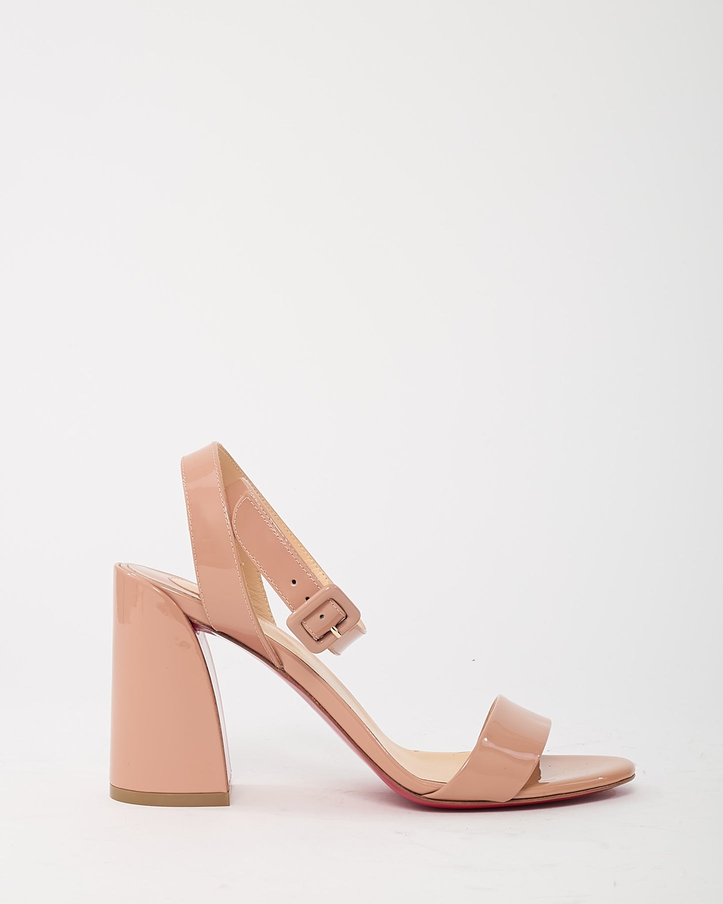 Christian Louboutin Beige Patent Leather Miss Sabina 85mm Sandals - 36