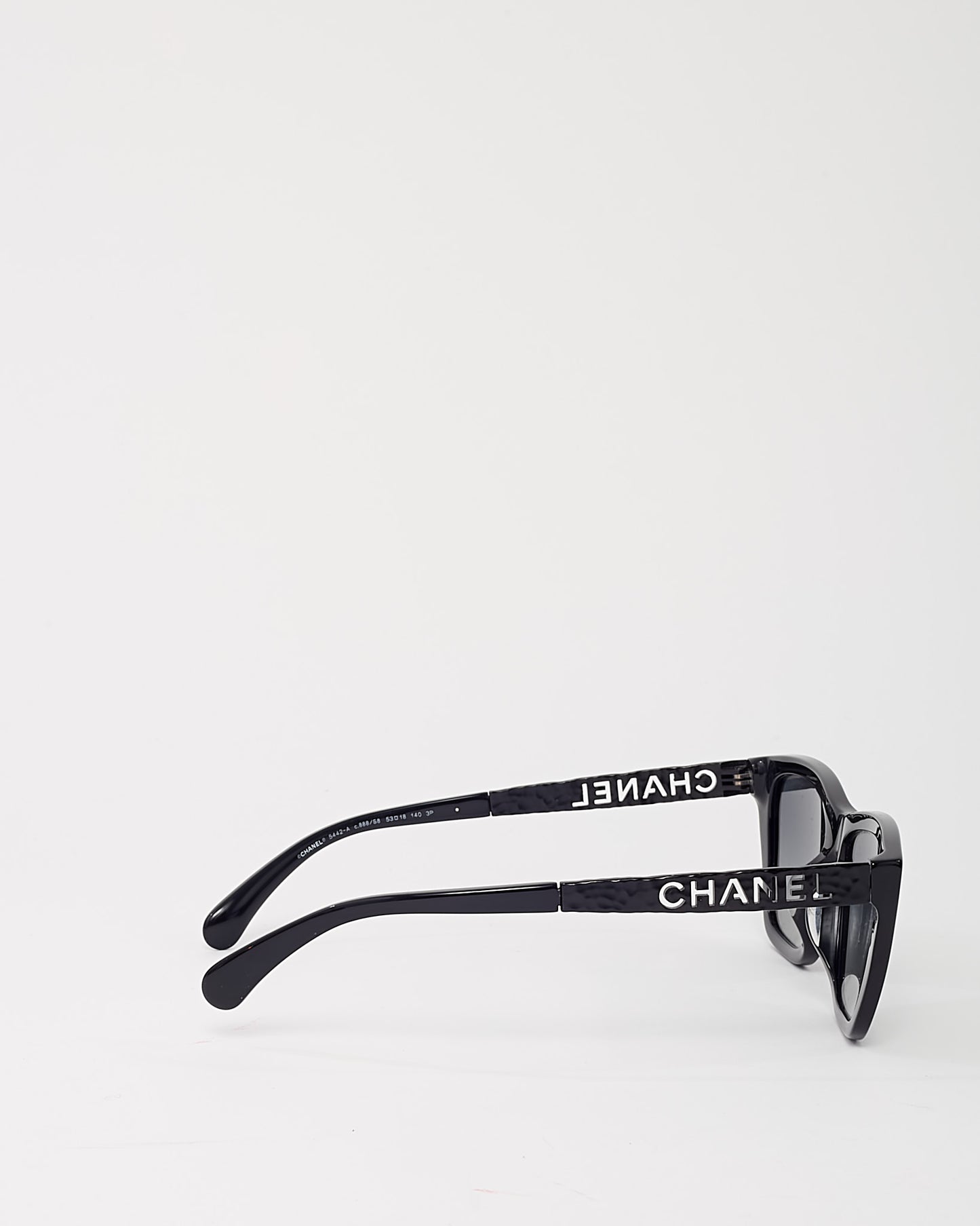 Lunettes de soleil rectangulaires Chanel en acétate marron foncé 5468/B/A