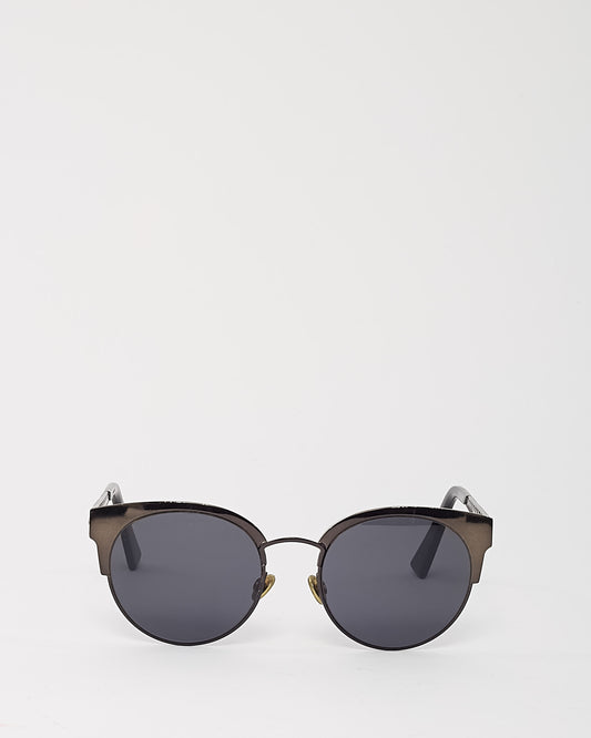 Dior Gunmetal DioramaMini Round Cat Eye Sunglasses