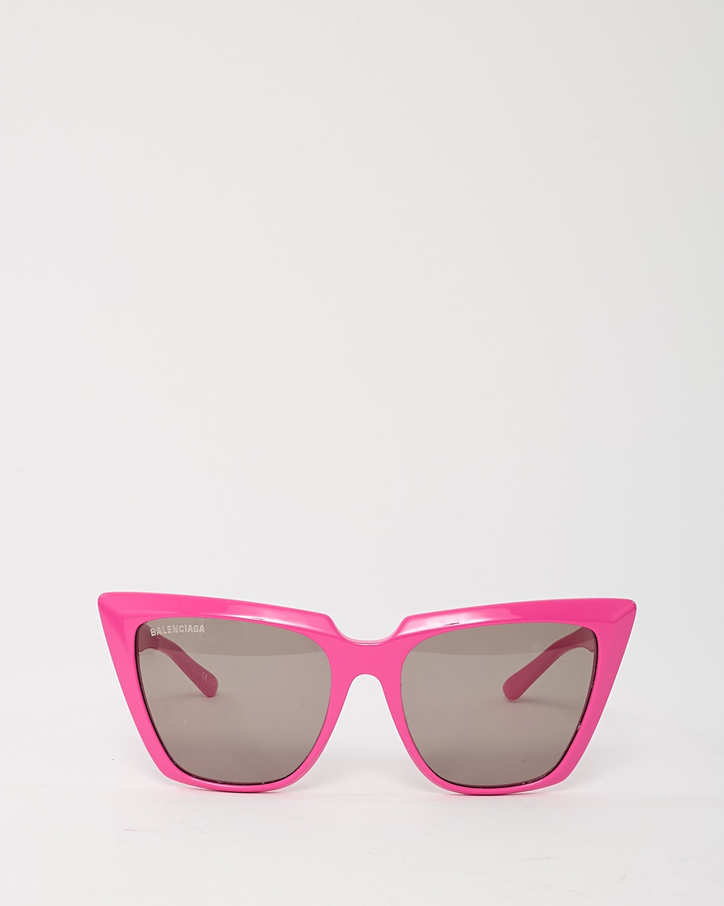 Lunettes de soleil rondes Balenciaga BB007S avec verres réfléchissants noirs et roses