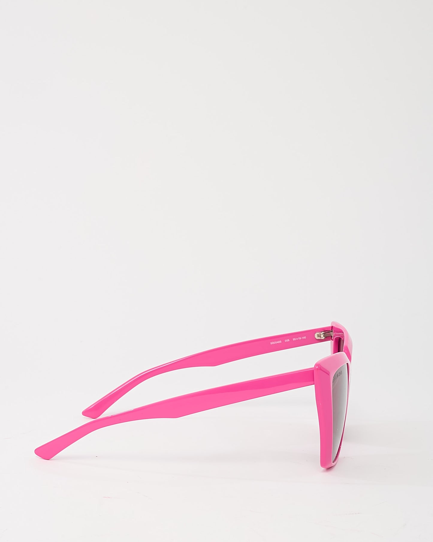 Lunettes de soleil rondes Balenciaga BB007S avec verres réfléchissants noirs et roses