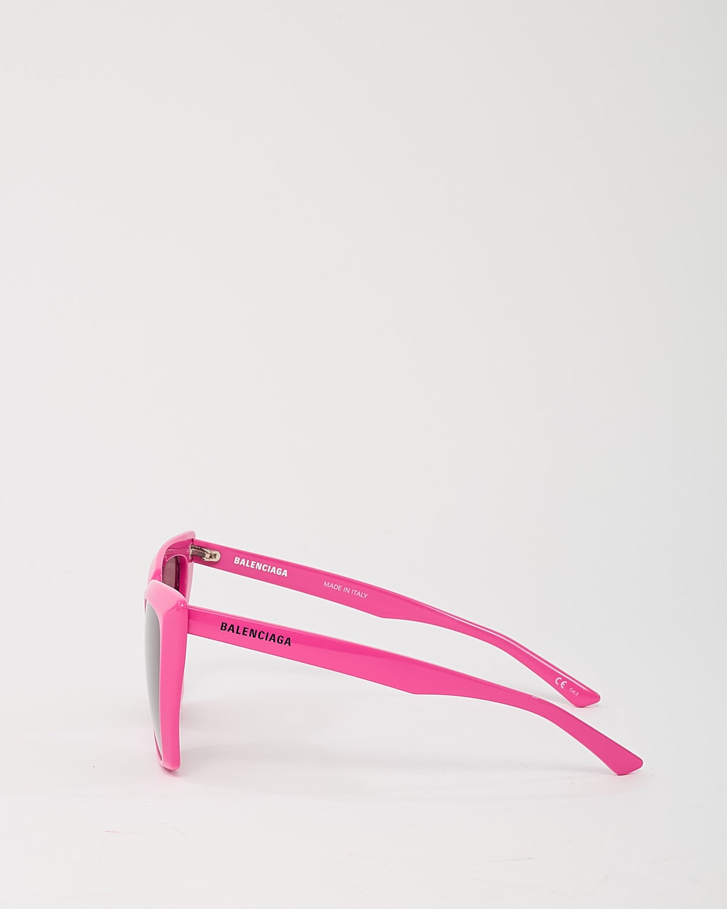 Lunettes de soleil rondes Balenciaga BB007S avec verres réfléchissants noirs et roses