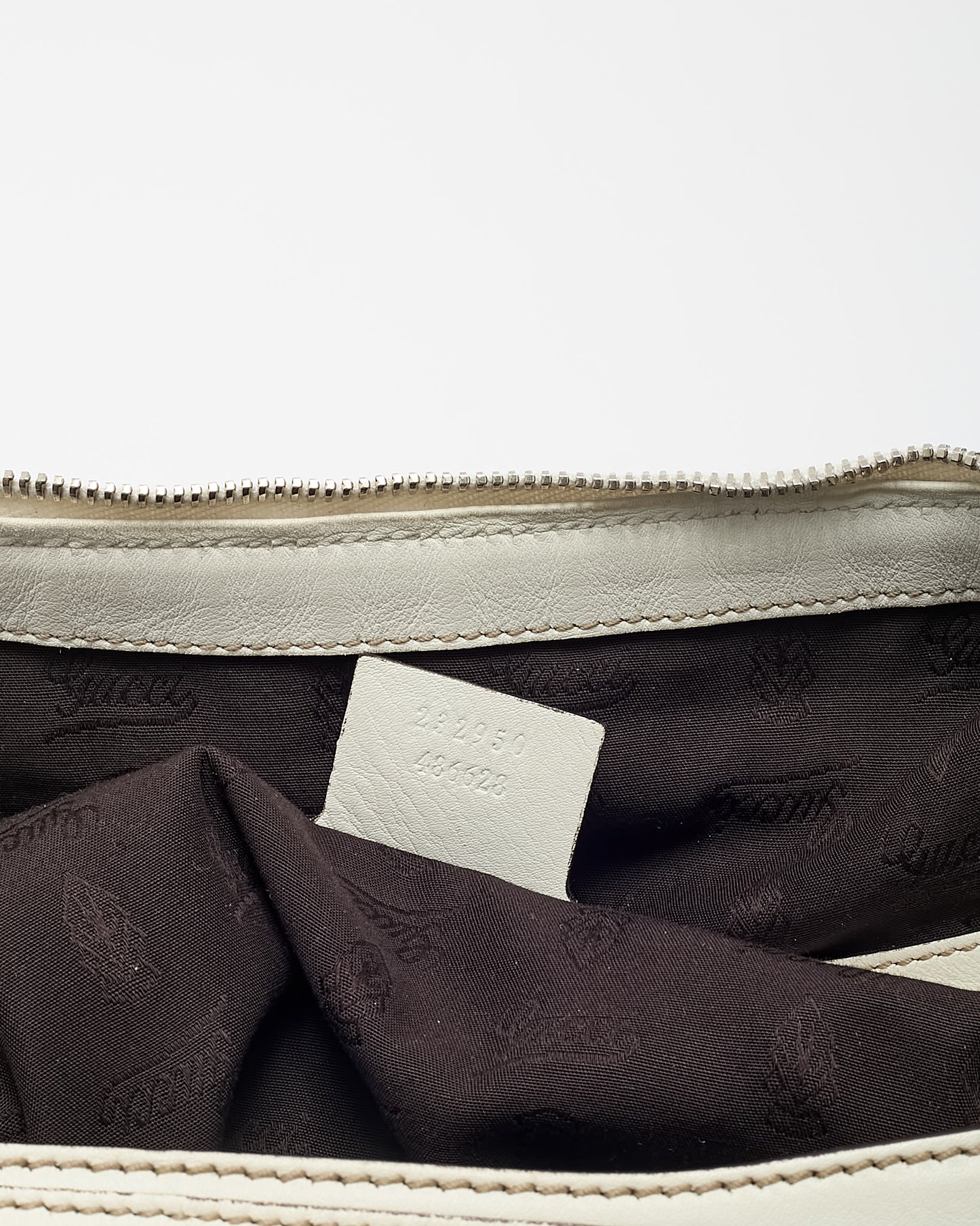 Gucci White Monogram Guccissima Leather Icon Bit Large Hobo Bag