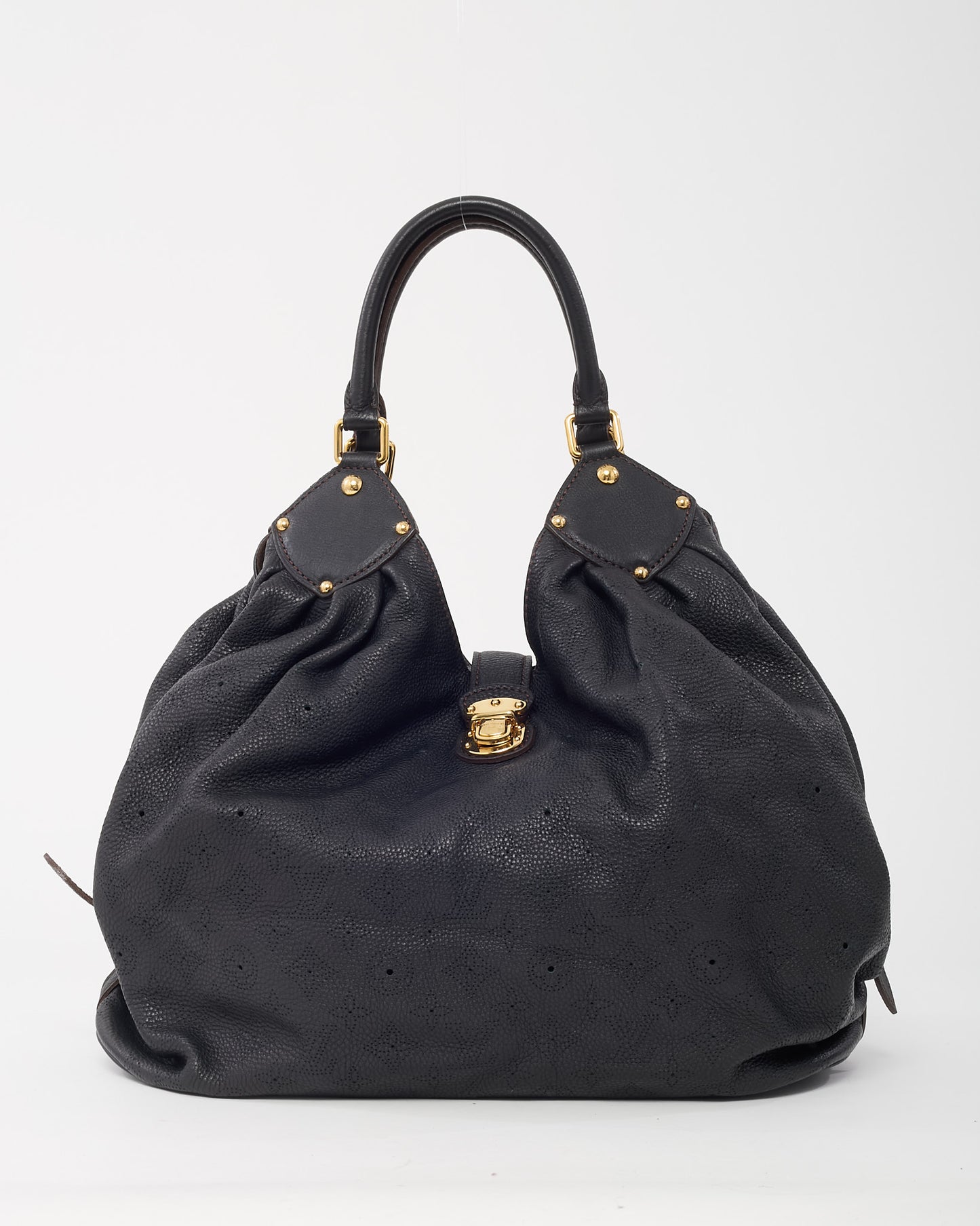 Louis Vuitton Black Monogram Perforated Mahina Leather XL Shoulder Bag