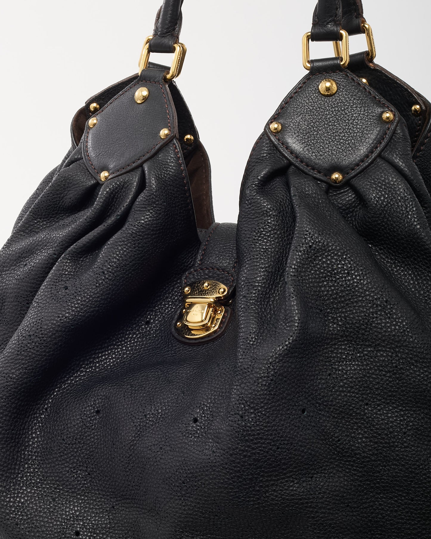 Louis Vuitton Black Monogram Perforated Mahina Leather XL Shoulder Bag