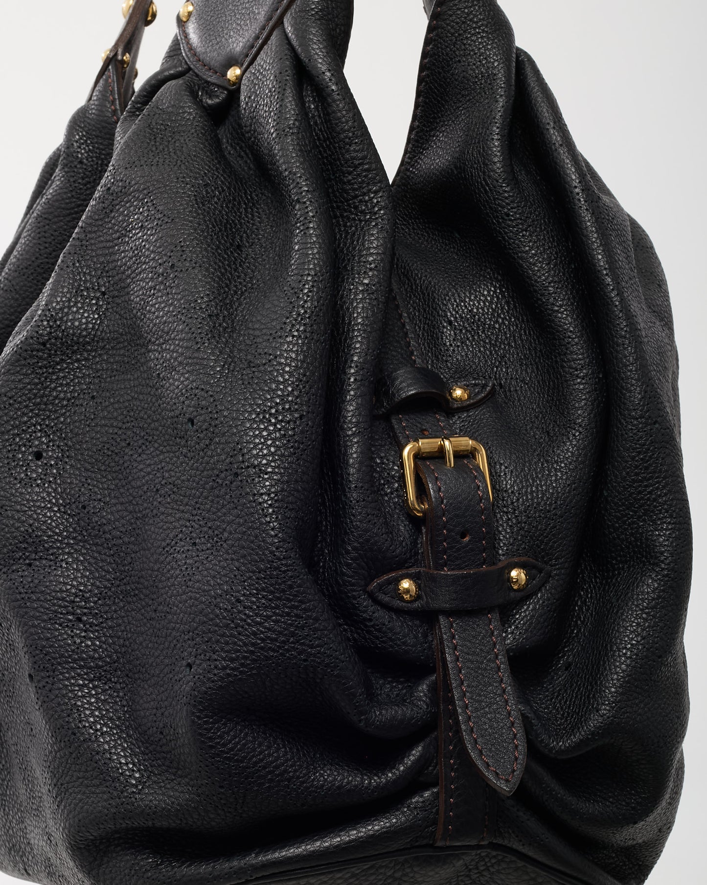 Louis Vuitton Black Monogram Perforated Mahina Leather XL Shoulder Bag