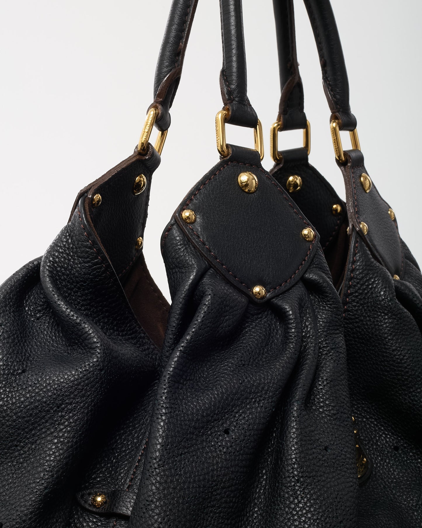 Louis Vuitton Black Monogram Perforated Mahina Leather XL Shoulder Bag