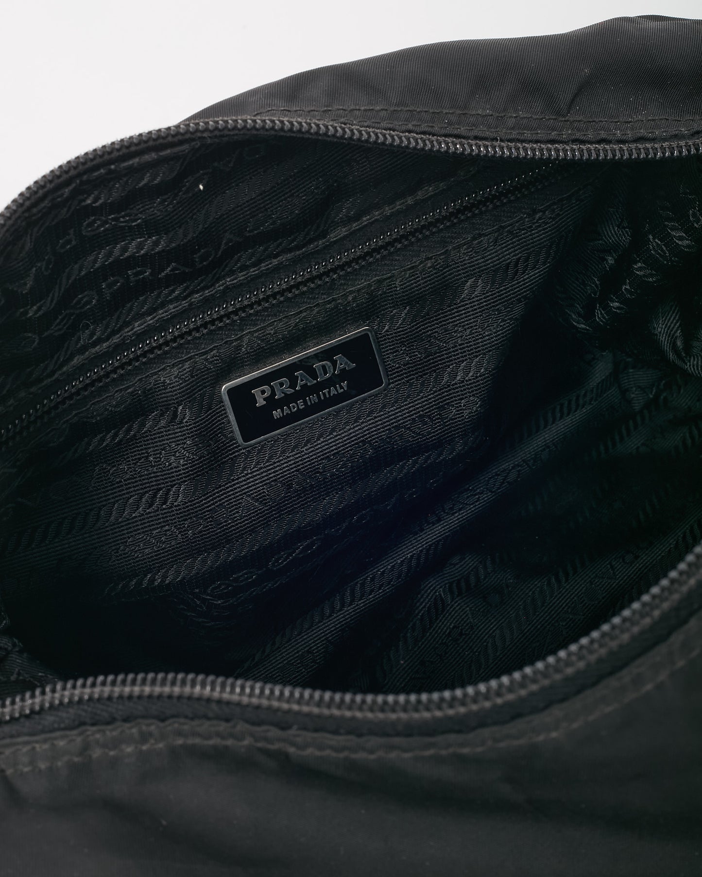 Prada Black Nylon Double Pocket Messenger Bag