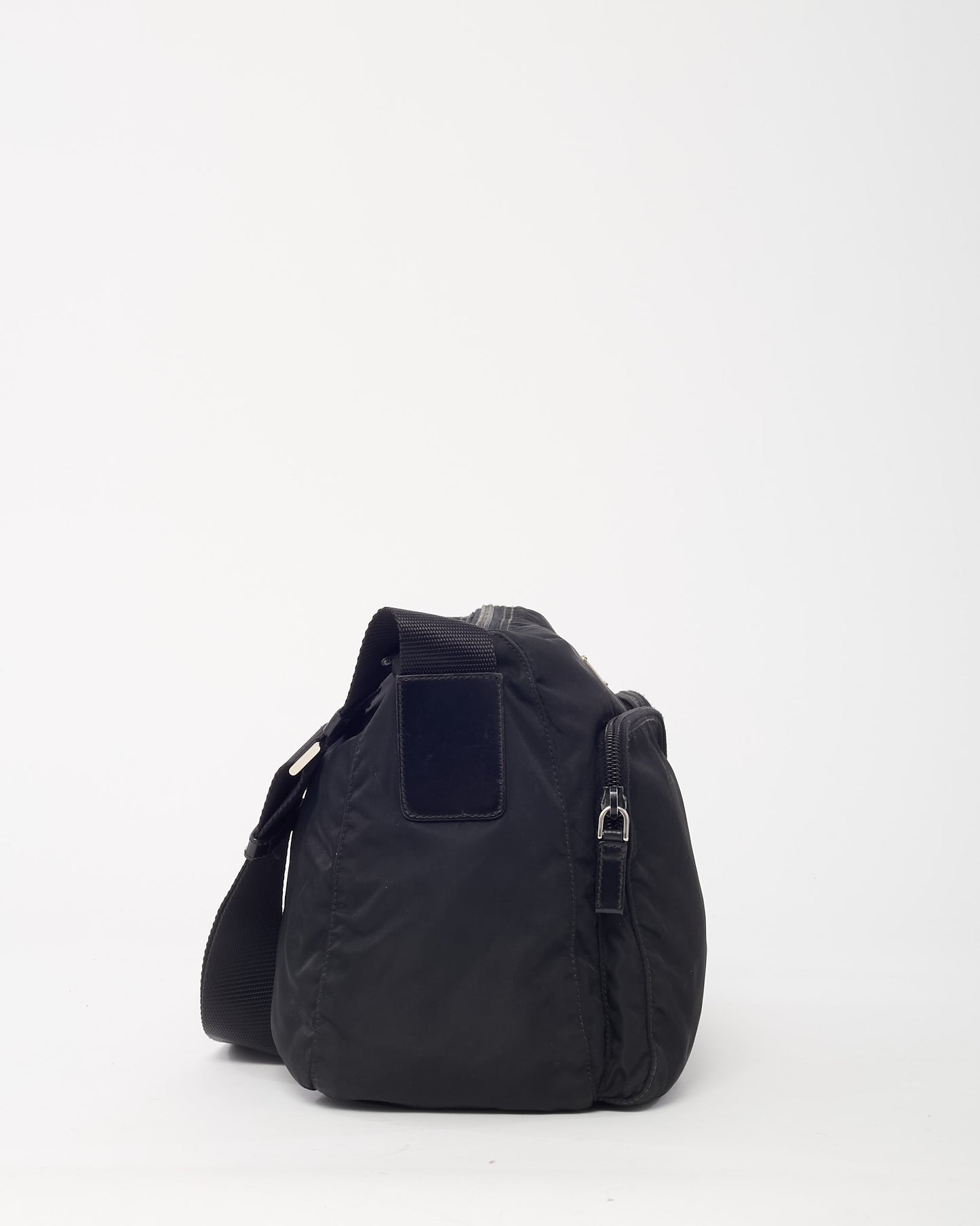 Prada Black Nylon Double Pocket Messenger Bag