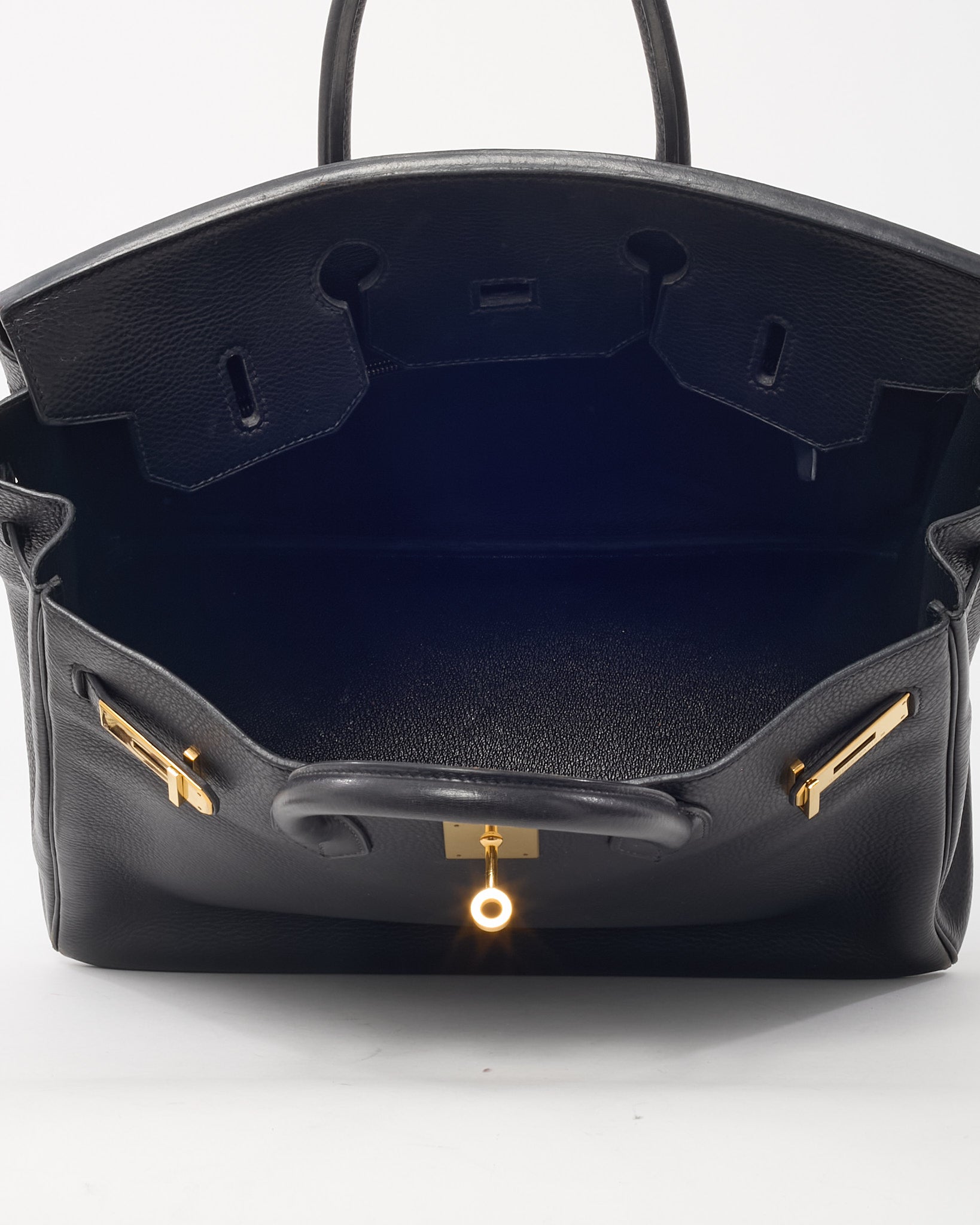 Buy Hermès Black Fjord Leather HAC Birkin 32 GHW - Authenticated