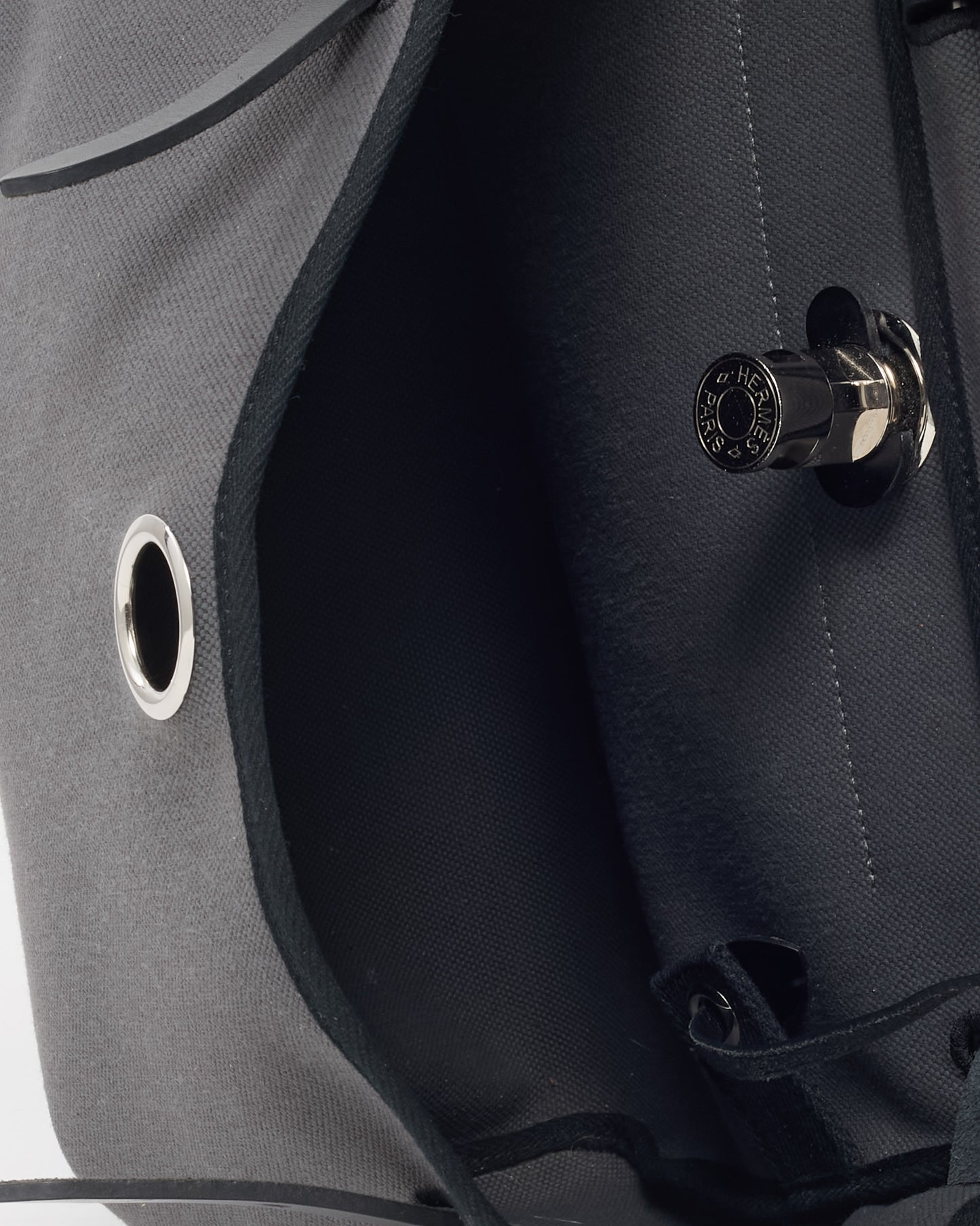 Hermès Grey and Black Toile Canvas Herbag Zip 31 with Palladium Hardware