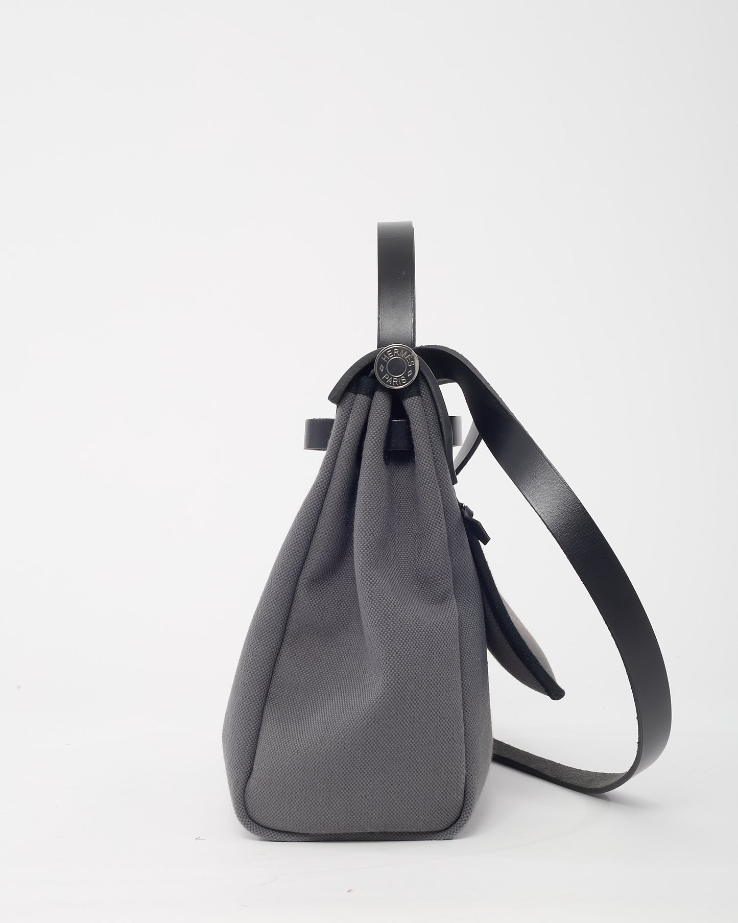 Hermès Grey and Black Toile Canvas Herbag Zip 31 with Palladium Hardware