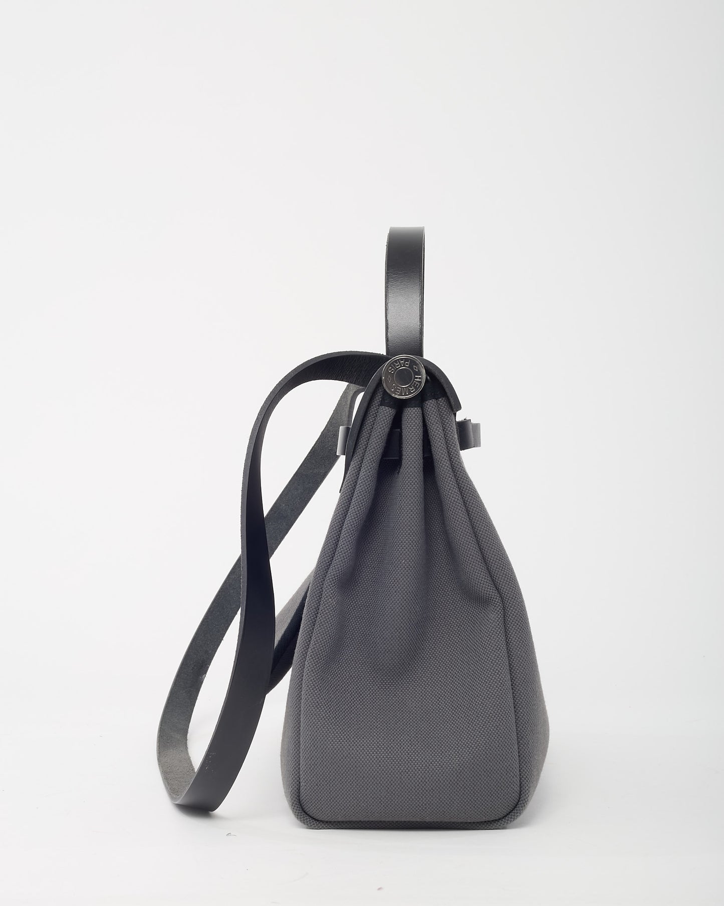 Hermès Grey and Black Toile Canvas Herbag Zip 31 with Palladium Hardware