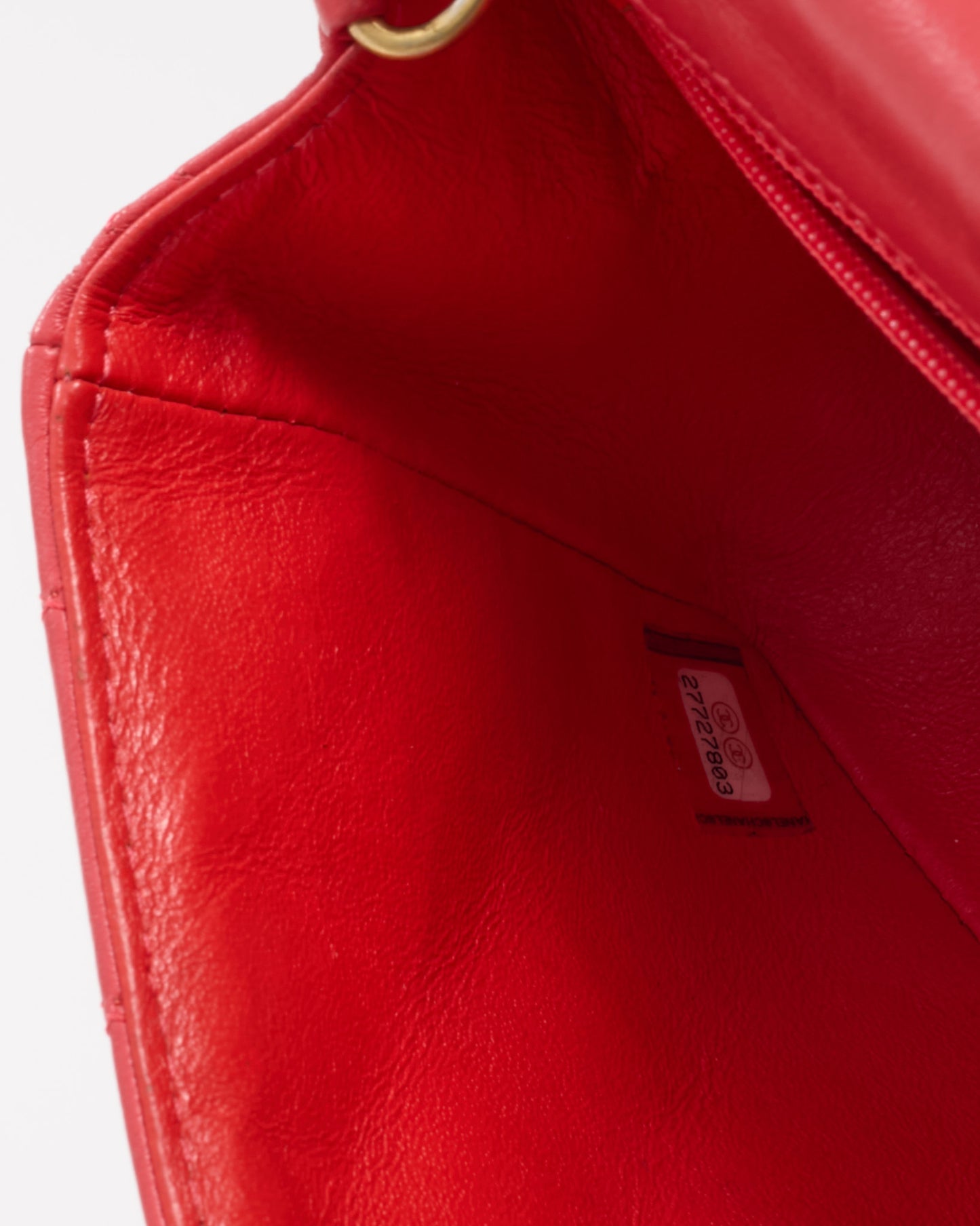 Chanel Coral Quilted Lambskin Leather Mini Rectangular Classic Flap Bag GHW
