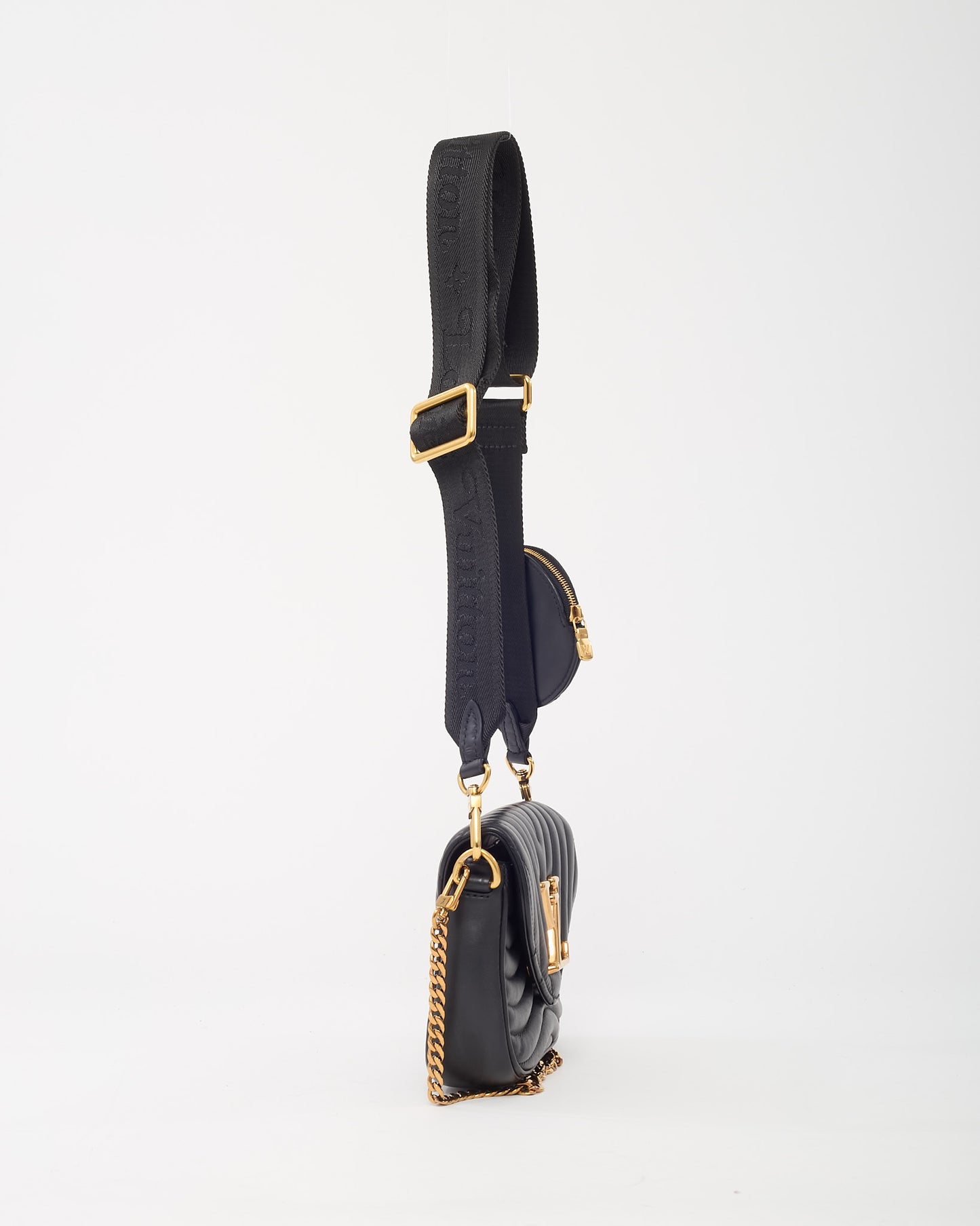 Louis Vuitton Black Calfskin Leather New Wave Multi Pochette Crossbody Bag