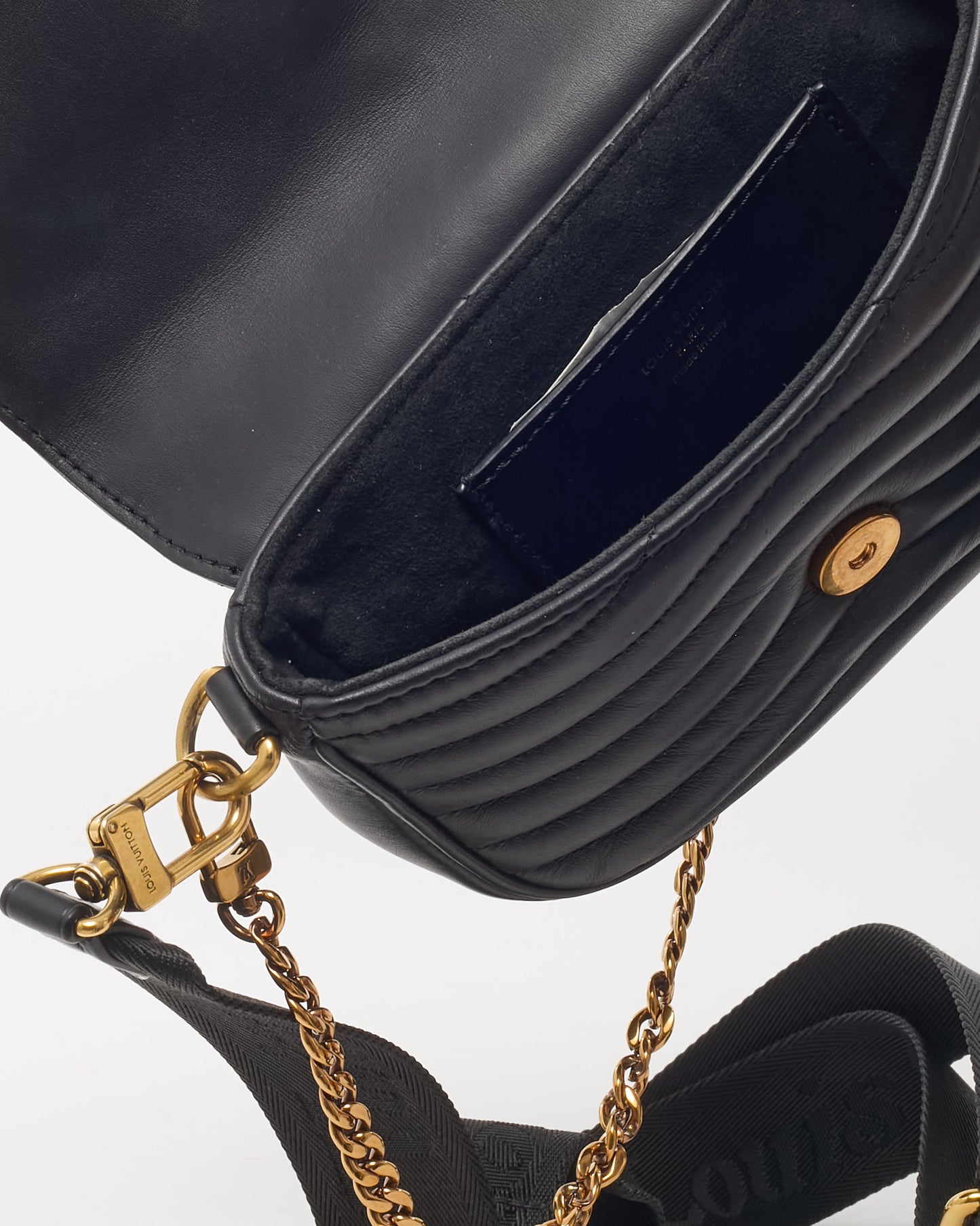 Louis Vuitton Black Calfskin Leather New Wave Multi Pochette Crossbody Bag