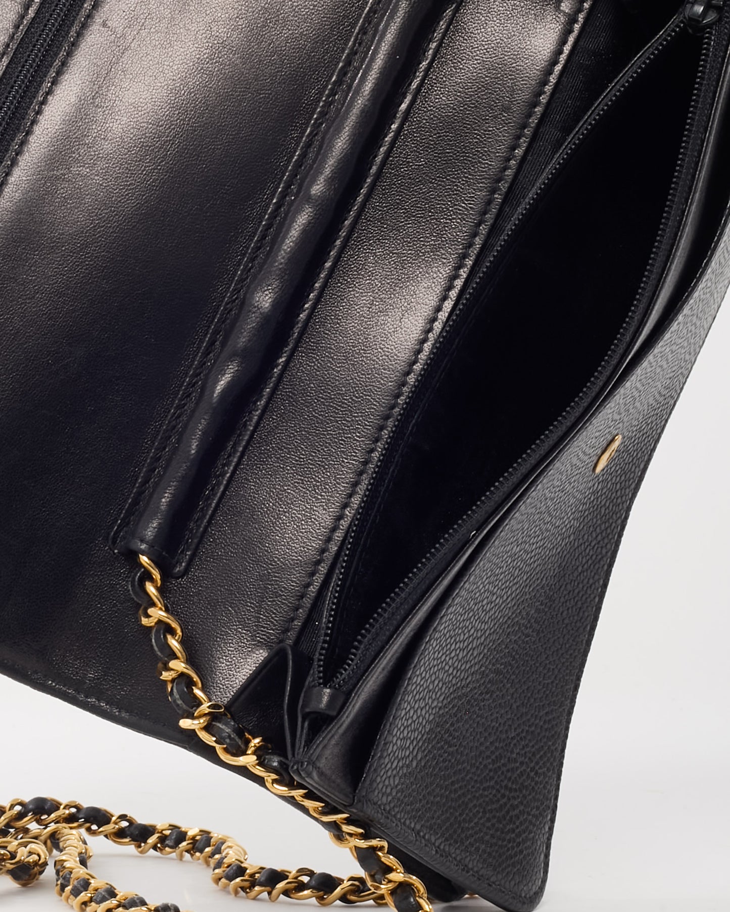 Chanel Black Caviar Leather Timeless CC WOC Wallet on Chain Crossbody Bag