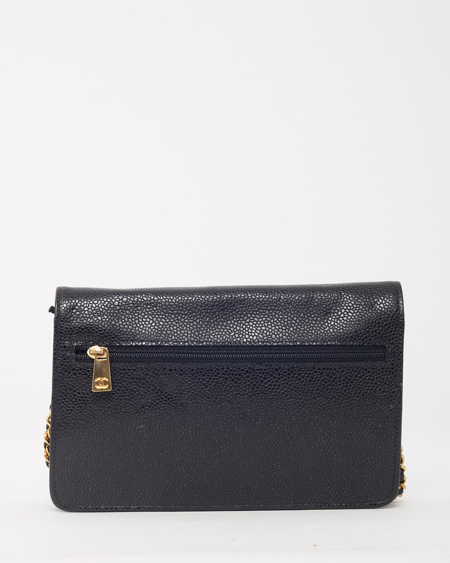 Chanel Black Caviar Leather Timeless CC WOC Wallet on Chain Crossbody Bag