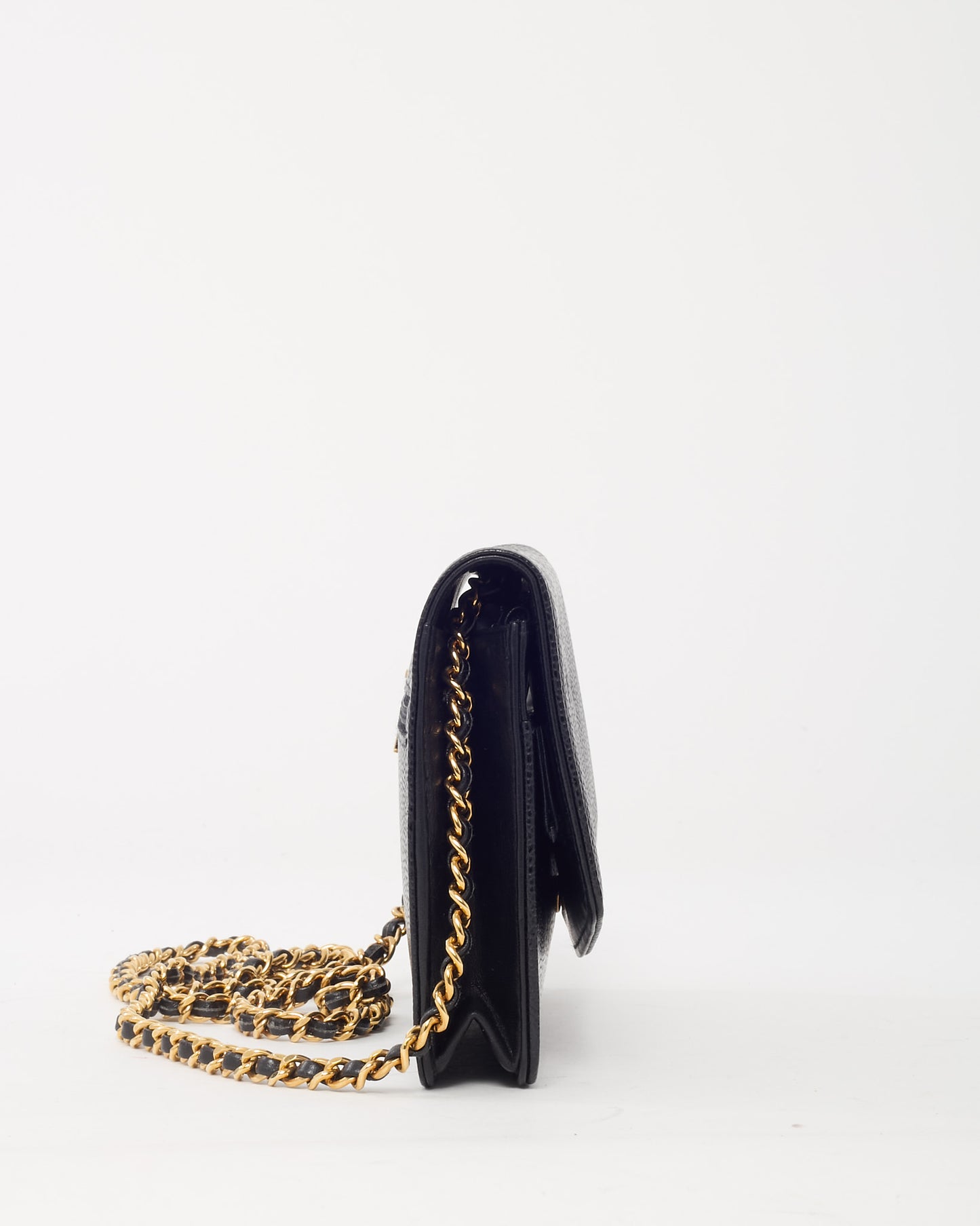 Chanel Black Caviar Leather Timeless CC WOC Wallet on Chain Crossbody Bag