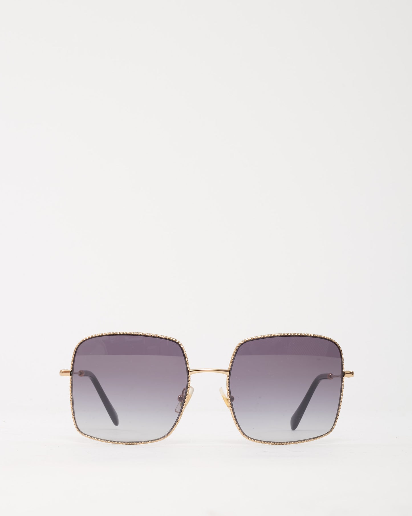 Miu Miu Gold Metal Square Oversize SMU 61V Sunglasses