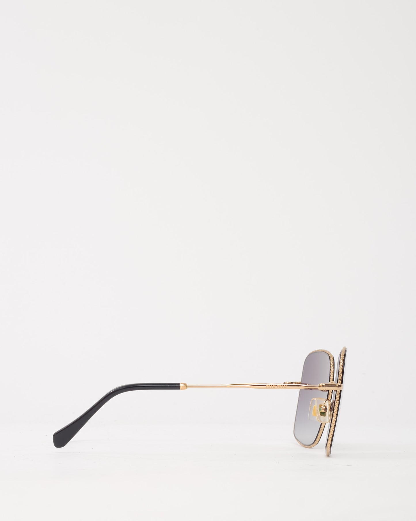 Miu Miu Gold Metal Square Oversize SMU 61V Sunglasses